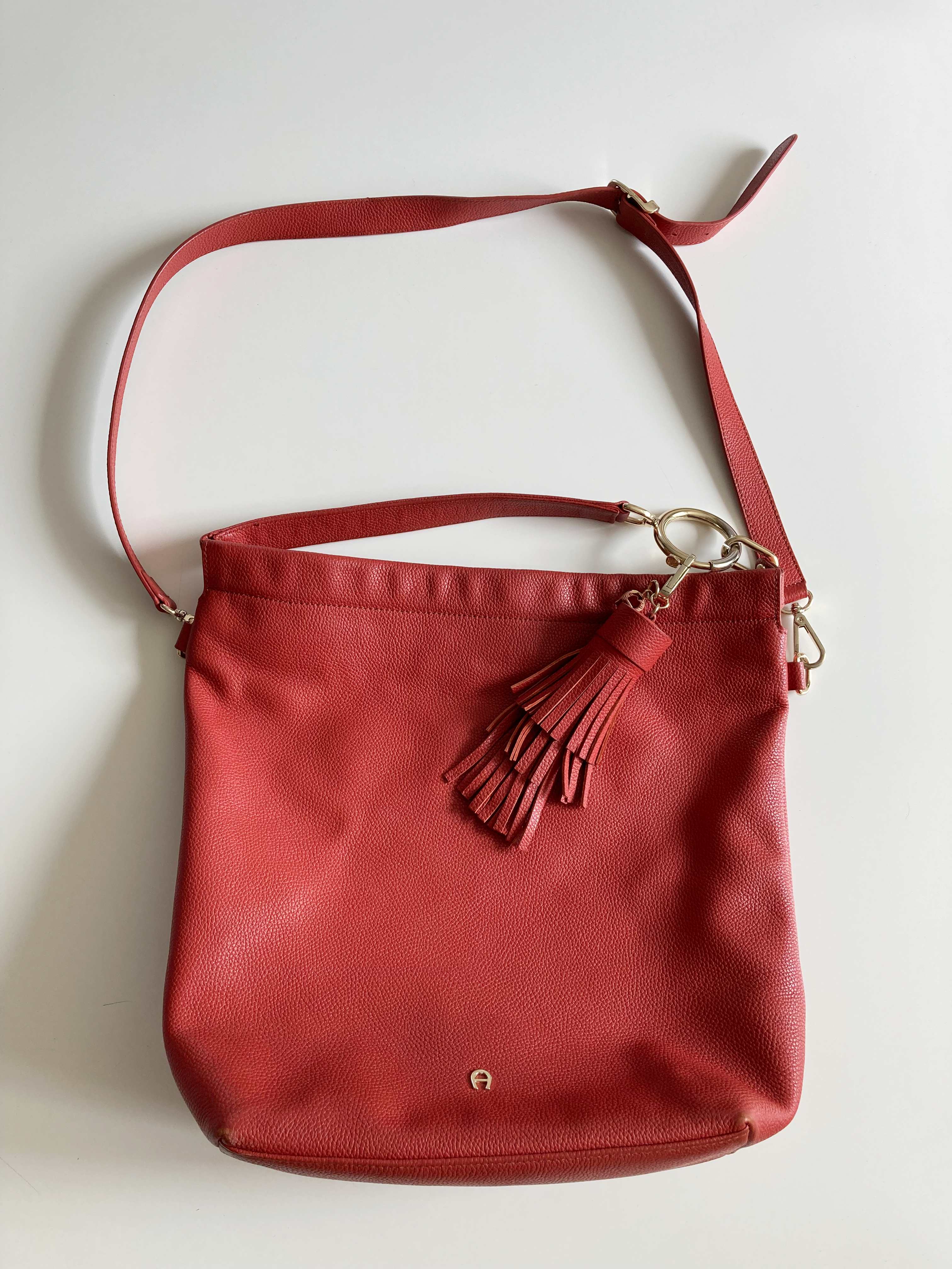 Etienne Aigner Tasche Ledertasche Umhängetasche Schultertasche Koralle Rot