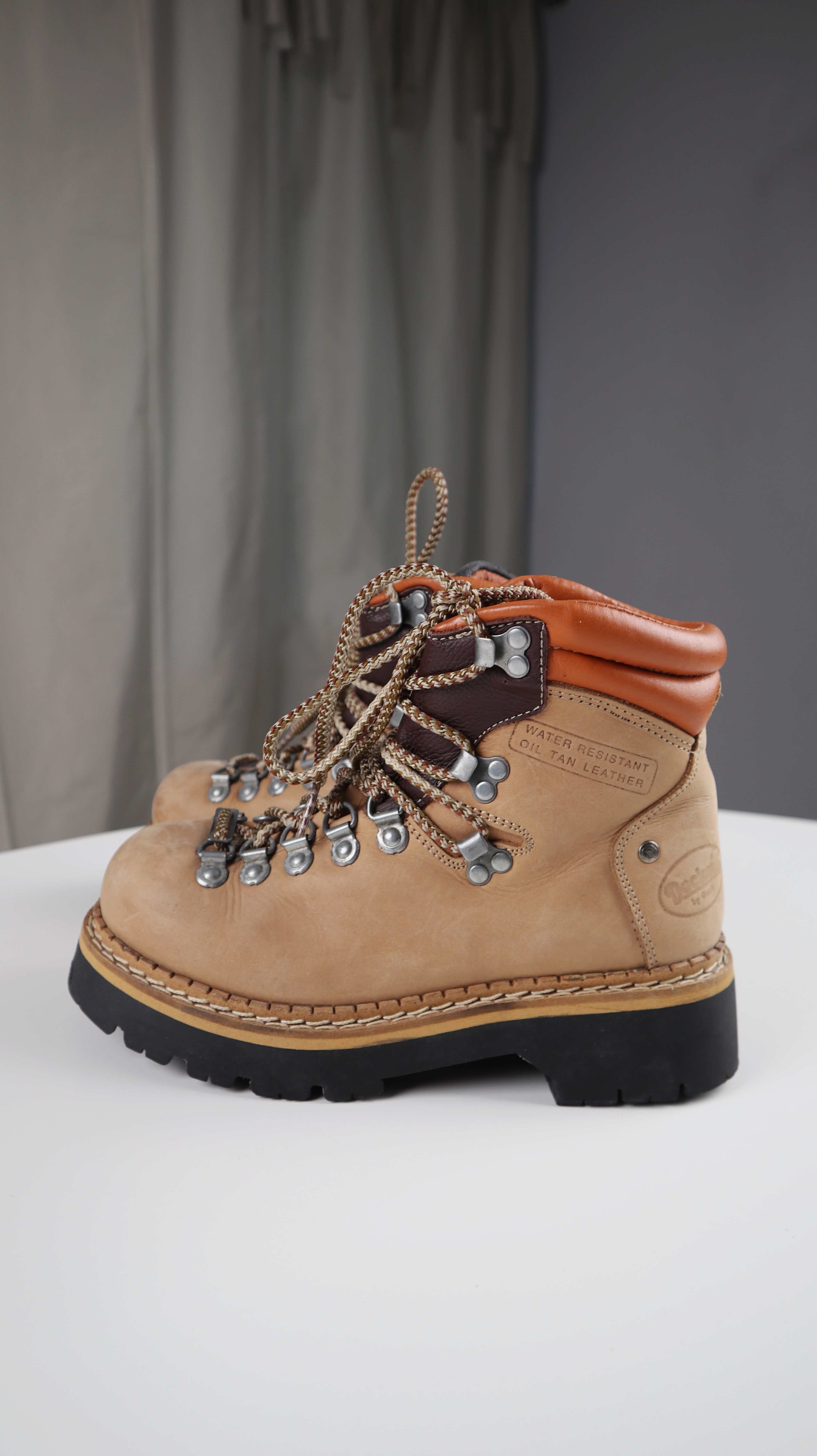 Docks Stiefel Arbeitsstiefel 38 Wanderschuhe Leder braun Beige