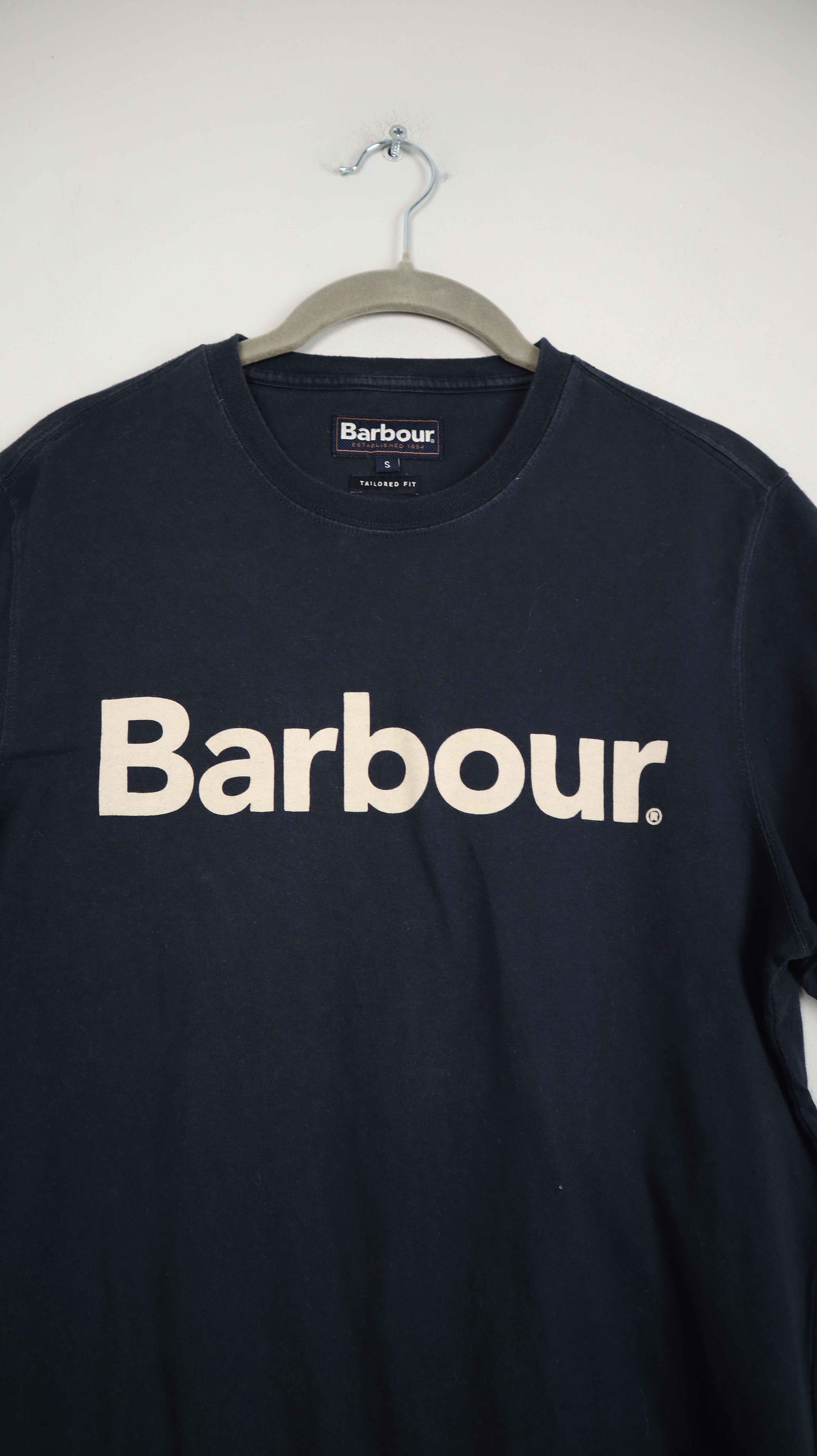 Barbour Shirt T-Shirt basic einfarbig blau dunkelblau 36 S Tailor fit