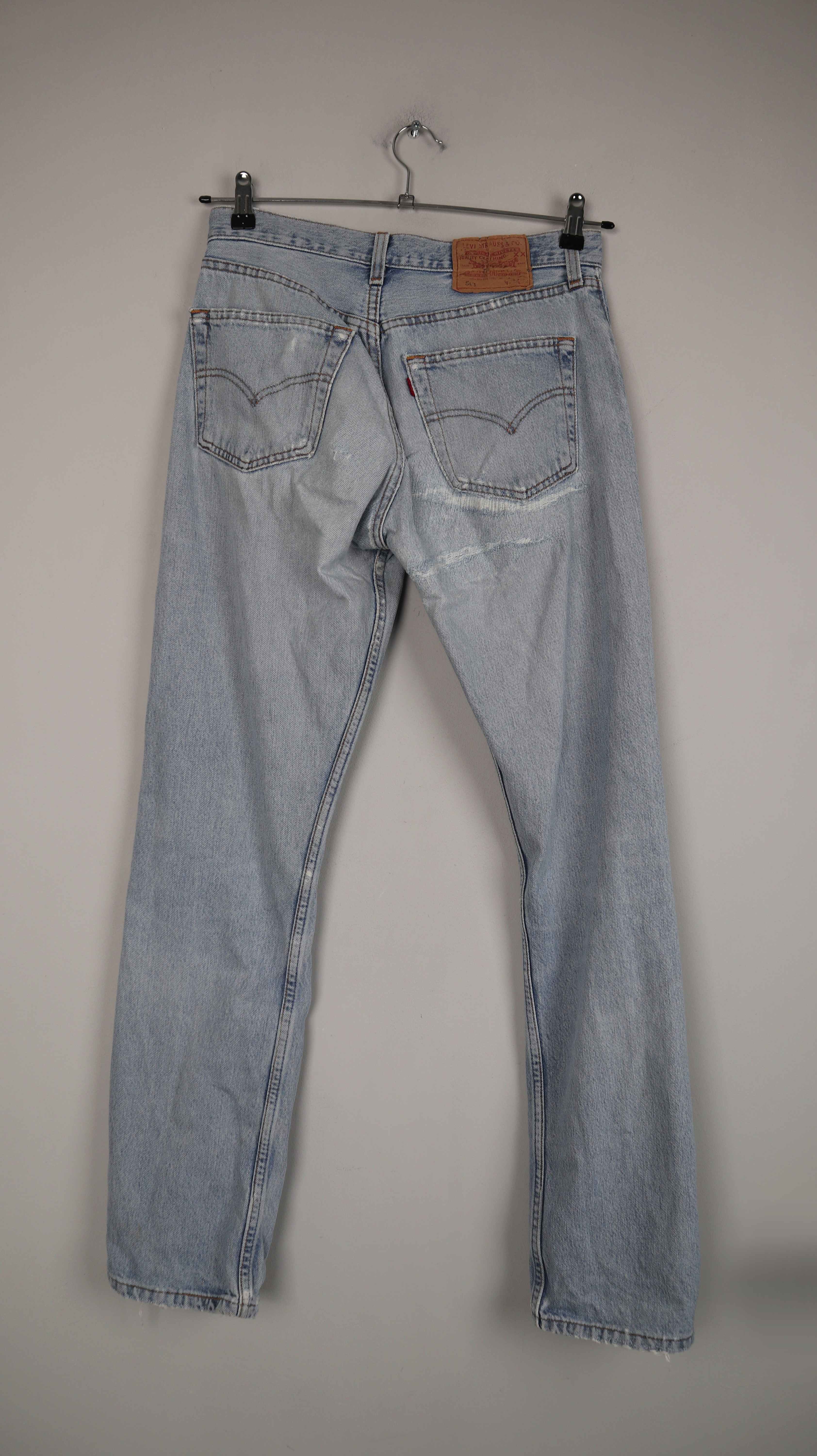 Levis Jeans Ripped W31 L32 blau straight leg Hose denim washed hellblau