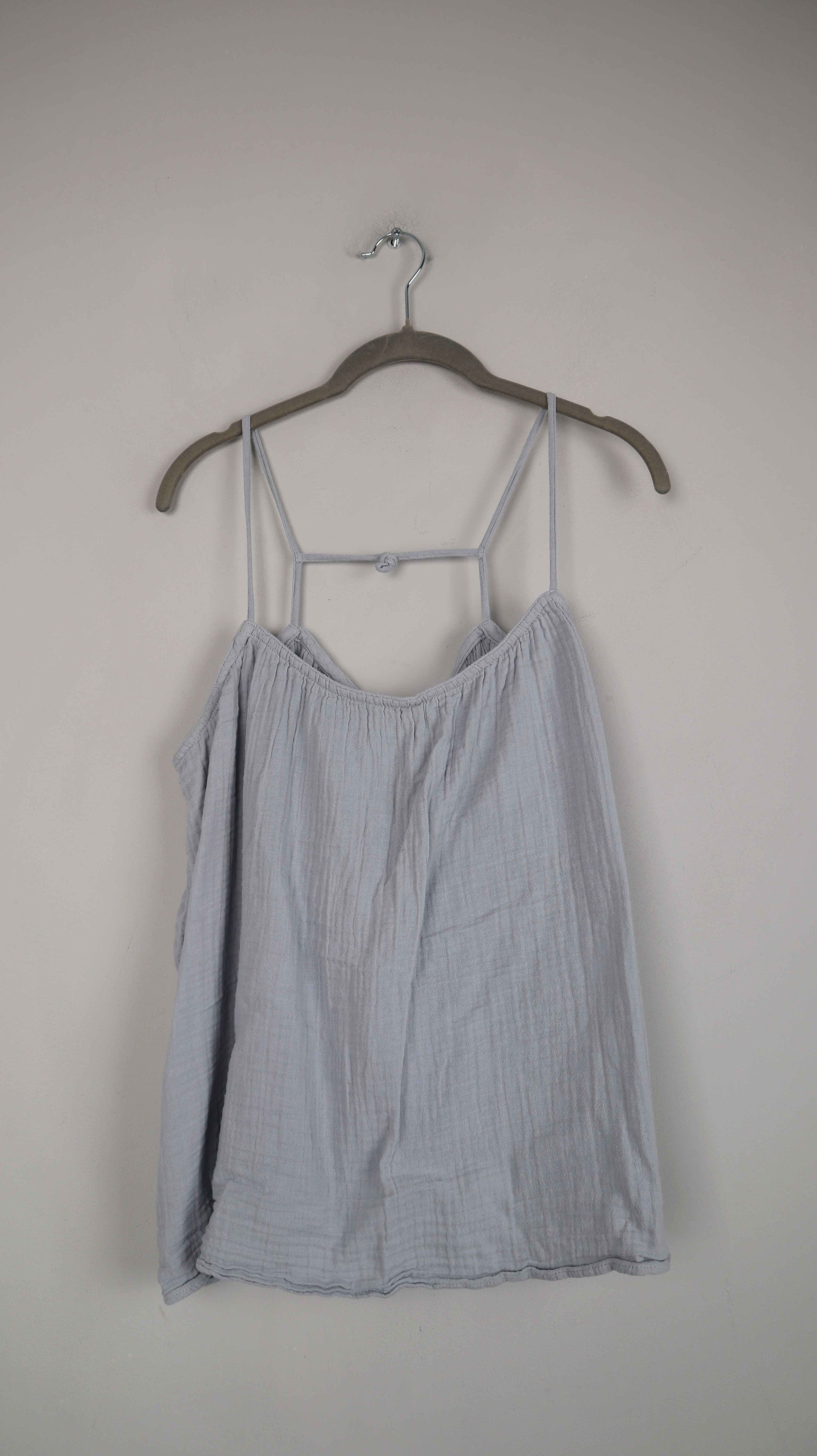 Top H&M blau 40 L Musselin Tanktop Sommertop Shirt Oberteil