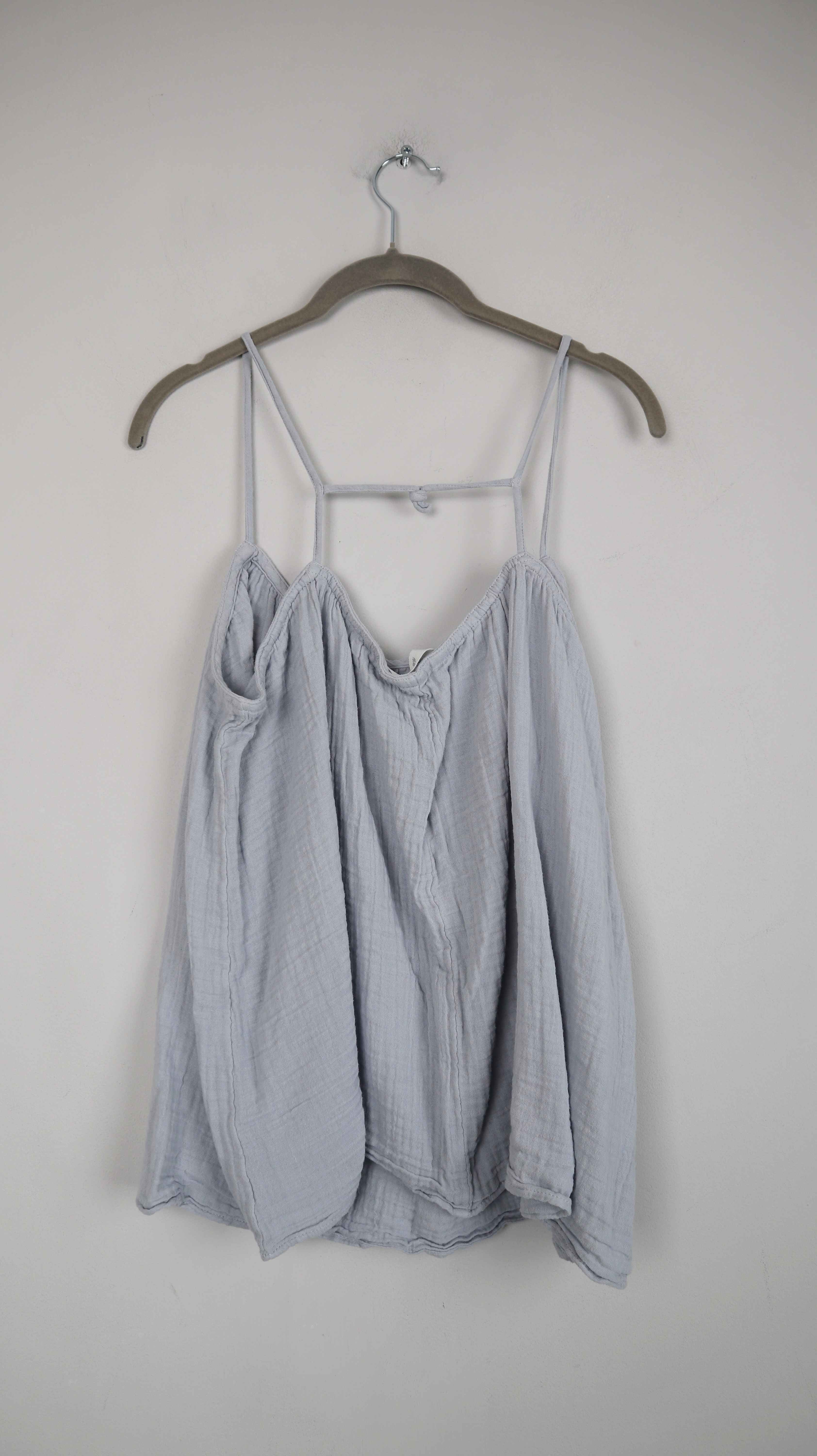 Top H&M blau 40 L Musselin Tanktop Sommertop Shirt Oberteil