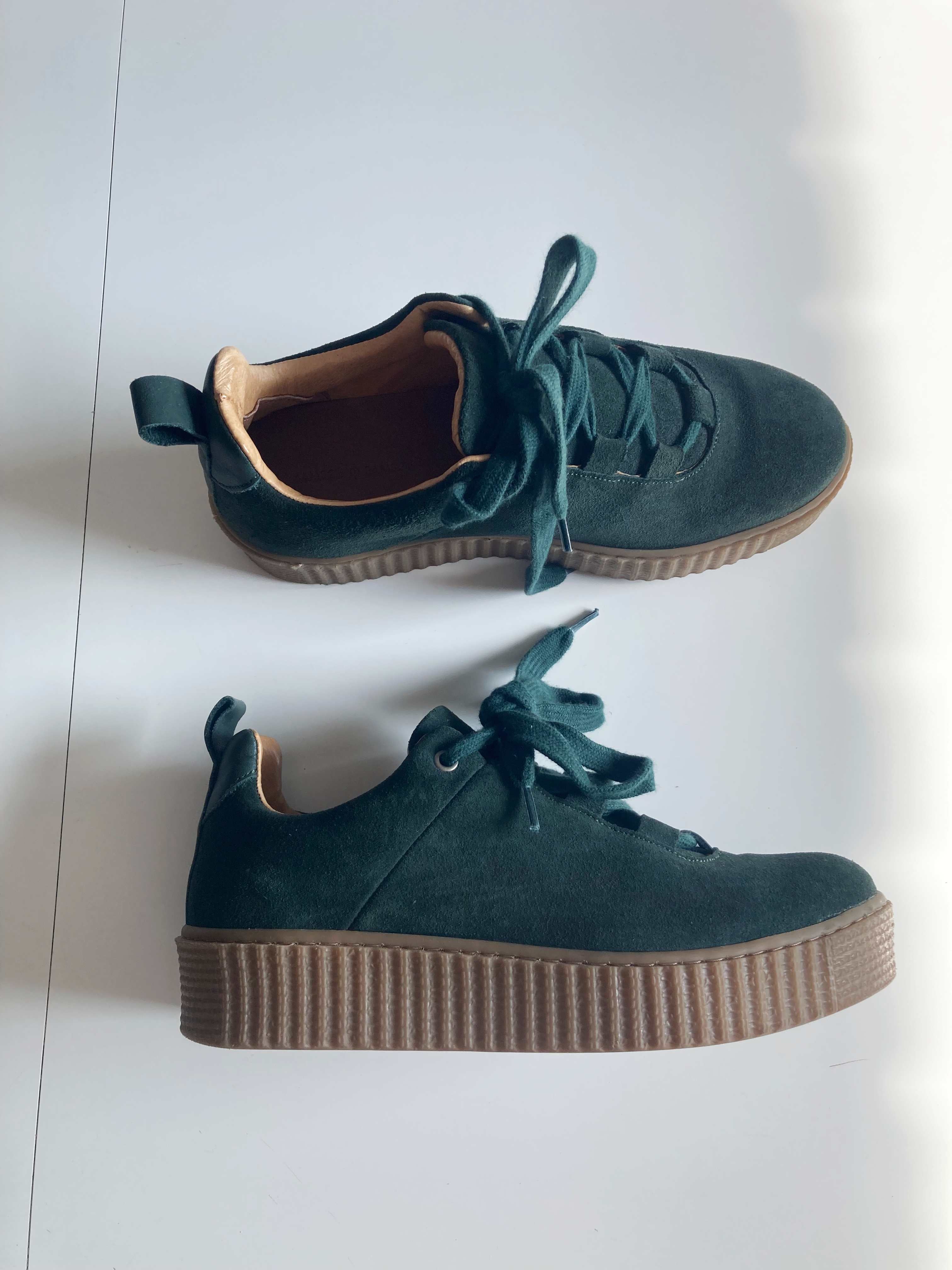 Samsoe & Samsoe Sneaker Wildleder Grün 39 Dunkelgrün Waldgrün