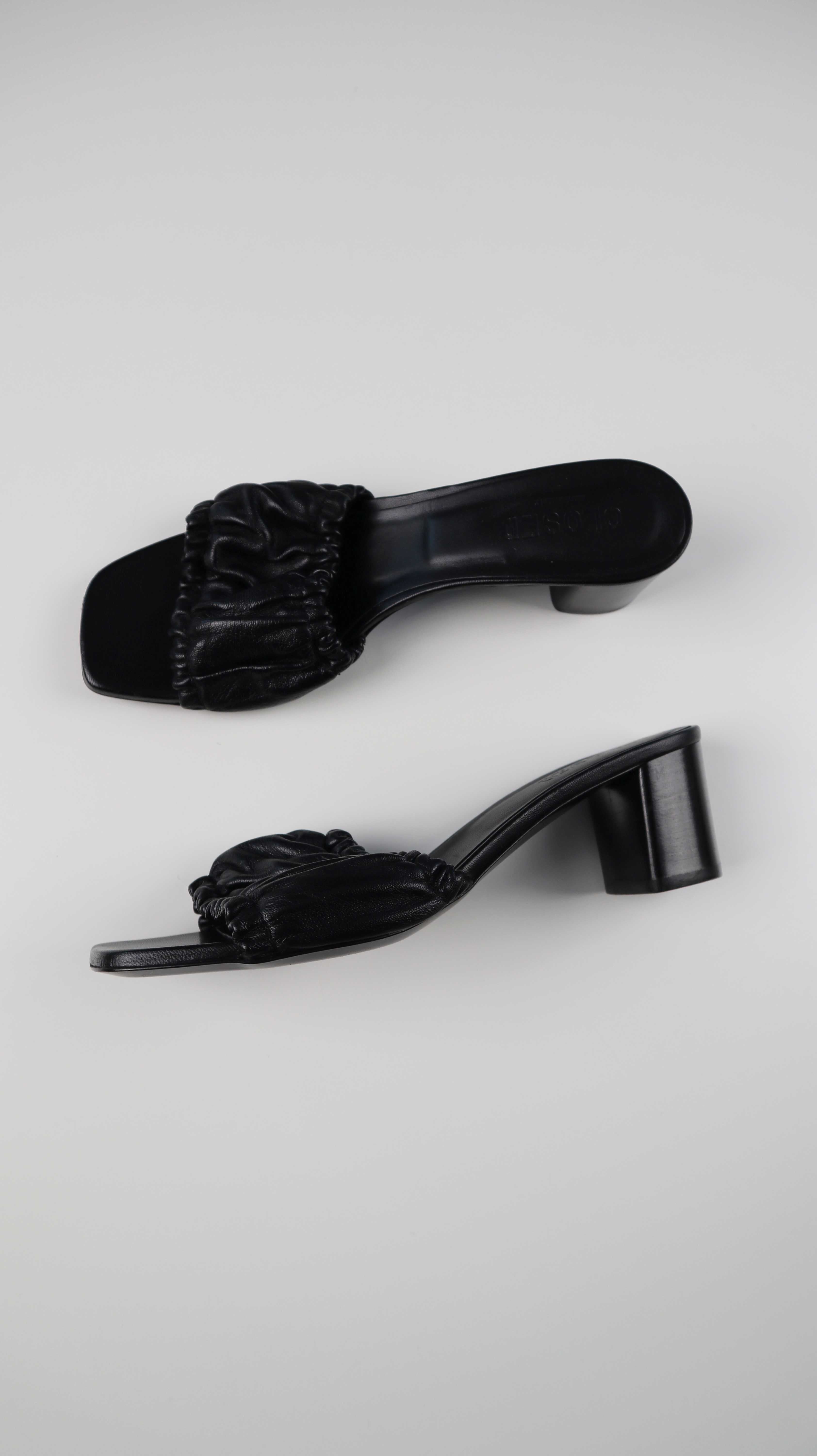 COS Heels Slipper schwarz 39 Lederslipper Slipper Loafer Sandalen Absatzschuhe