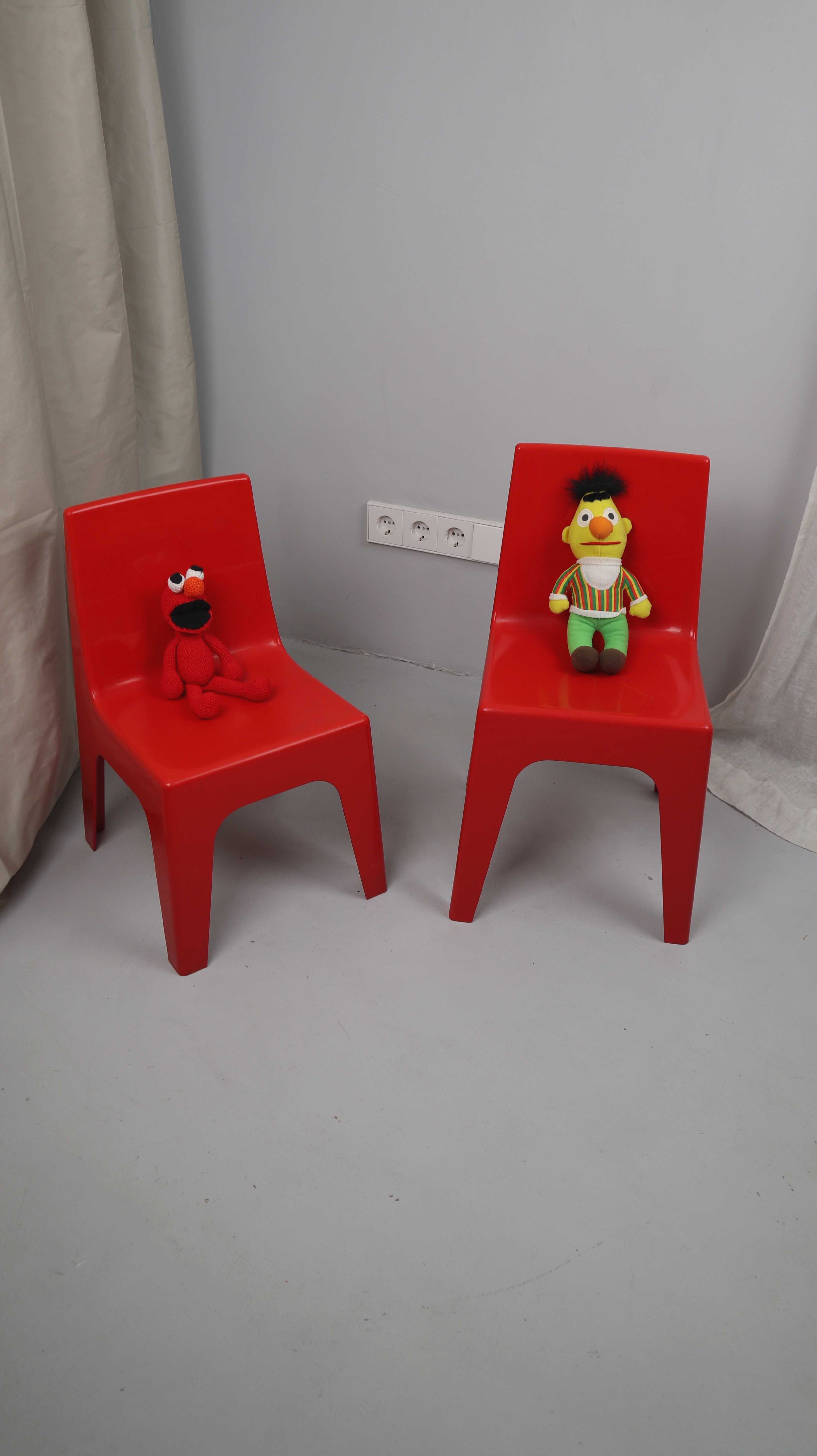 Kinderstühle rot Vintage Retro Reppel & Vollmann Design klein Kunststoff Space Age