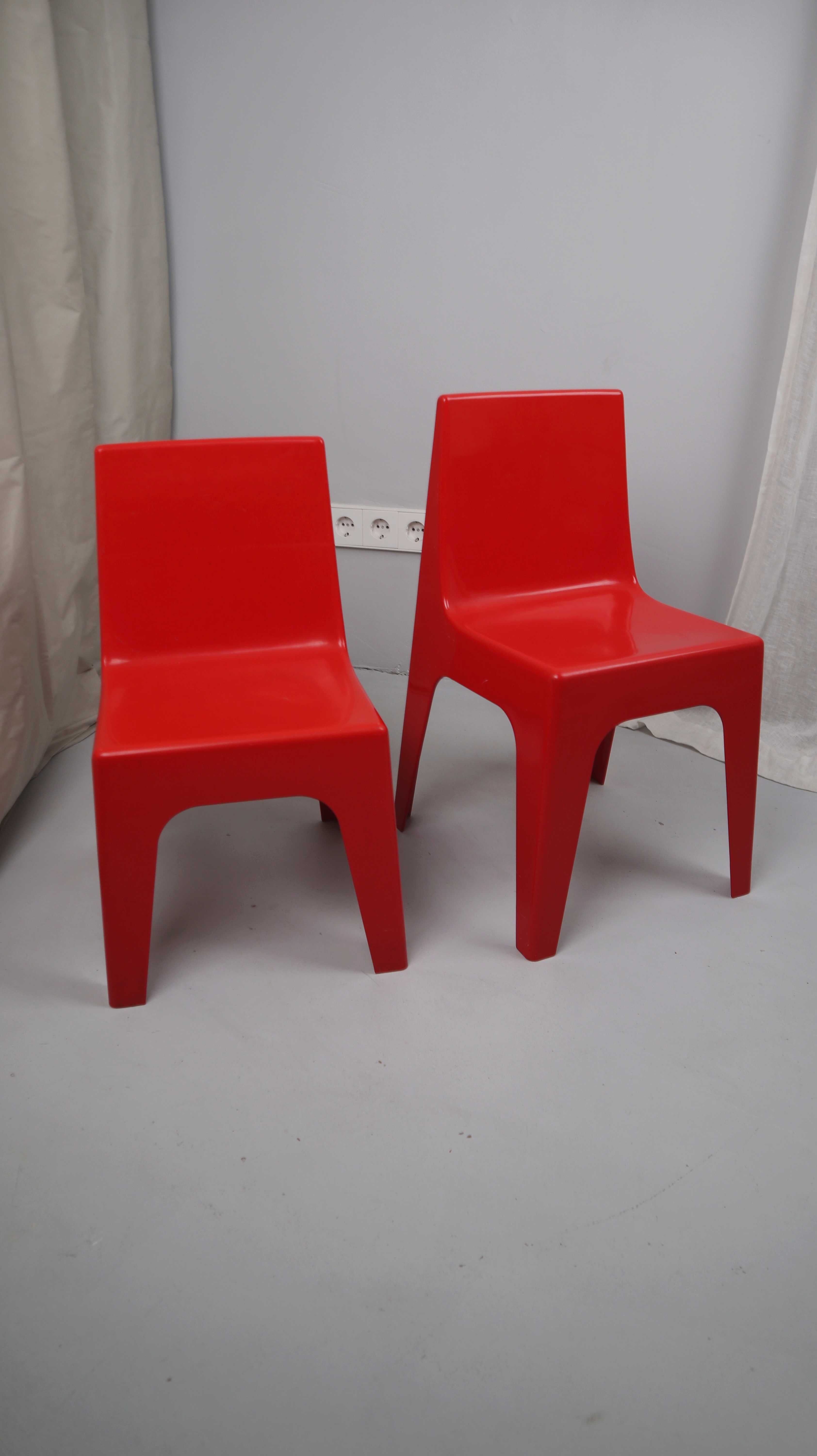 Kinderstühle rot Vintage Retro Reppel & Vollmann Design klein Kunststoff Space Age