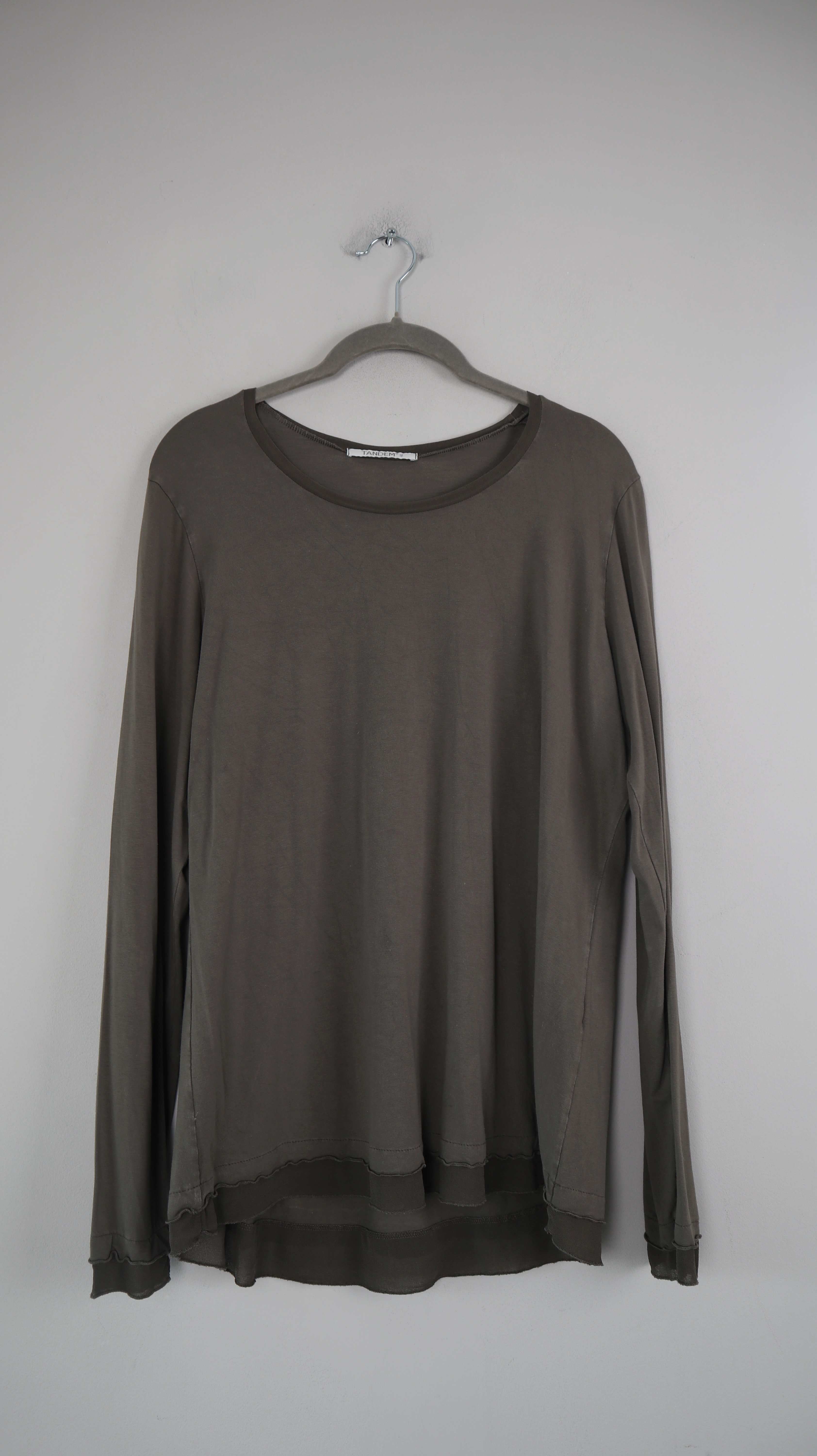 Tandem Shirt Longsleeve khaki grün Olivgrün 40 L Pullover