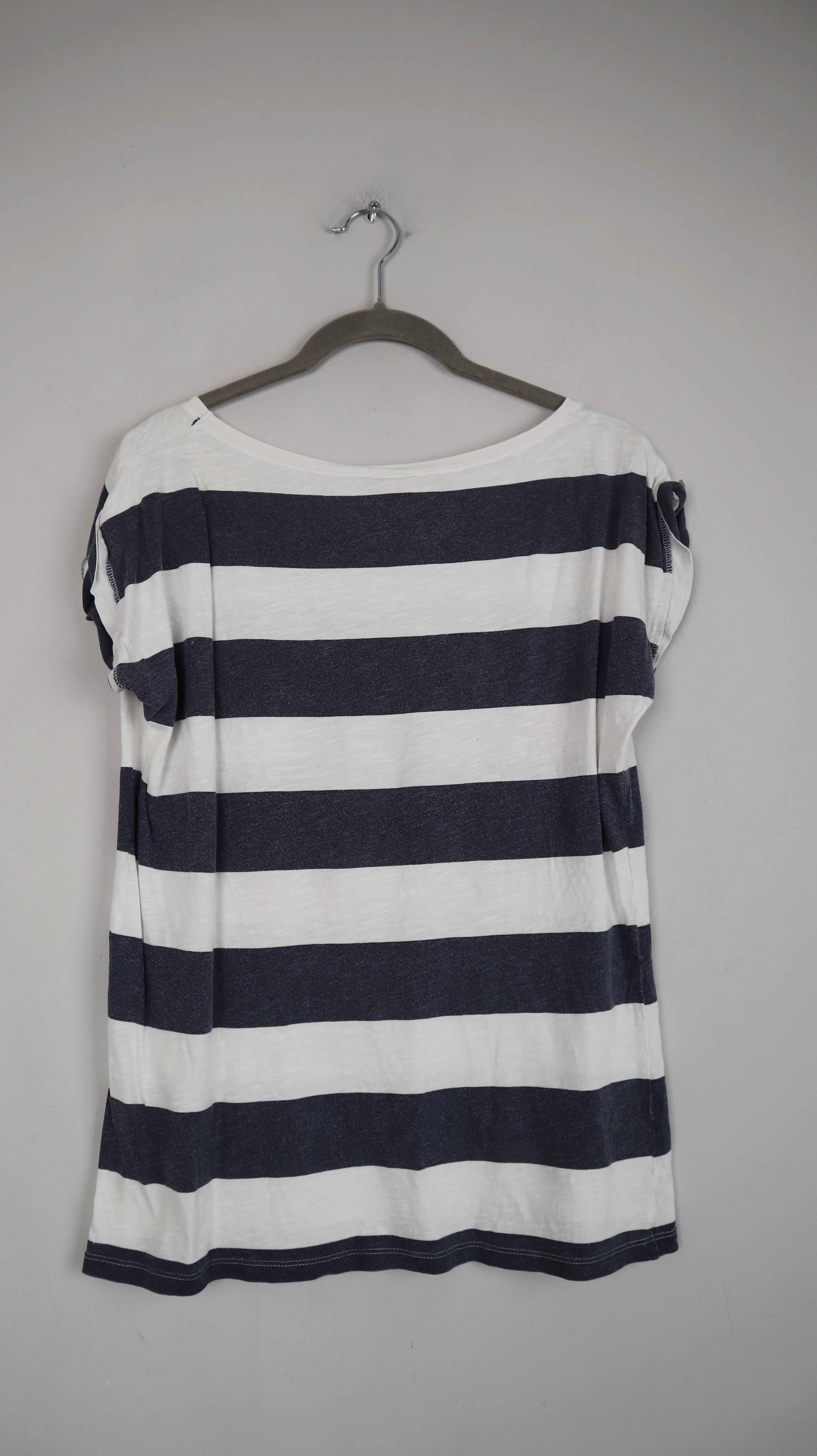 Pull & Bear Shirt blau weiß gestreift 38 M Marine T-Shirt Oberteil