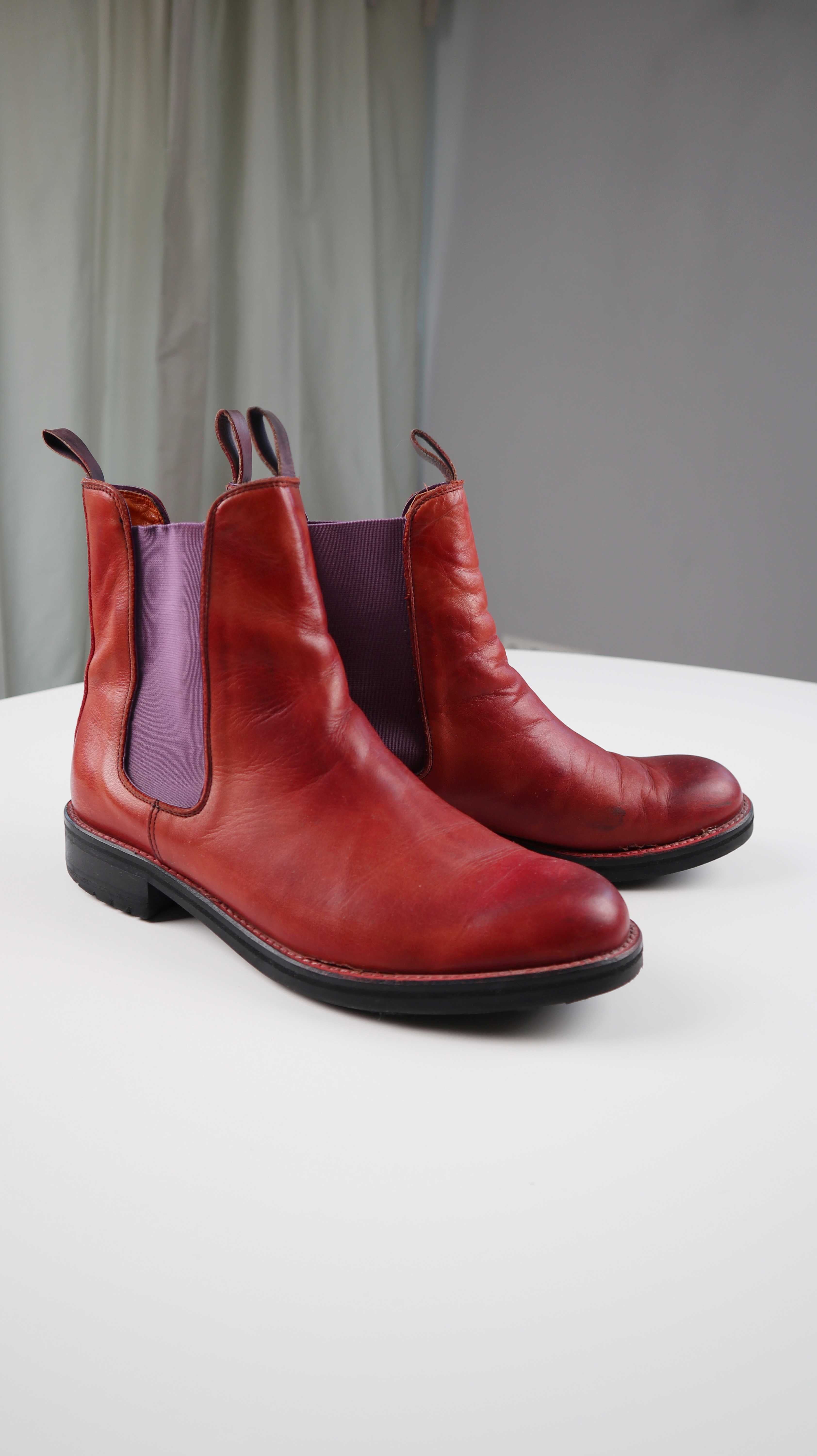 Liebeskind Stiefeletten 40 Rot Chelsea Boots Stiefel Lederstiefel