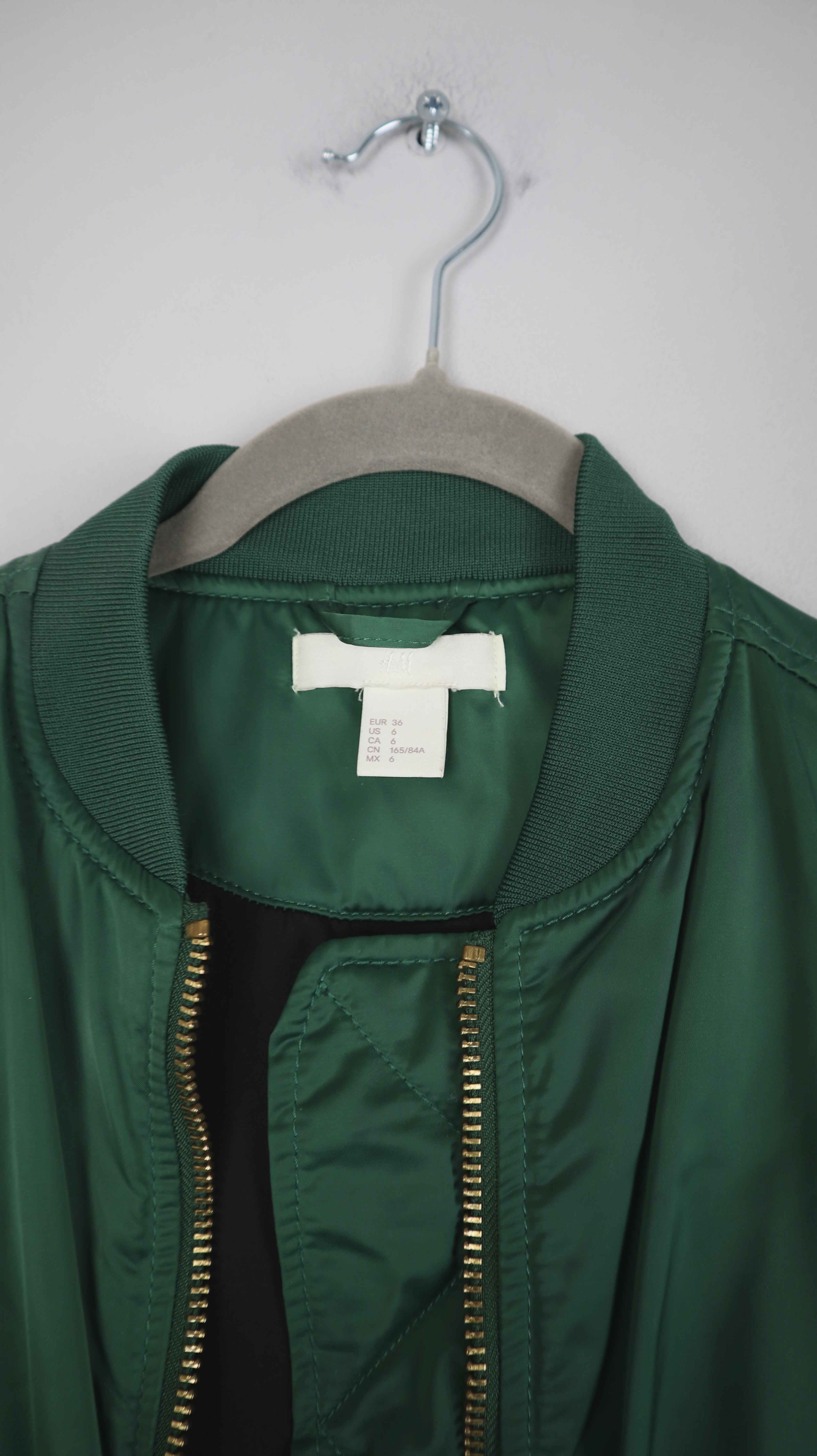 H&M Jacke Grün Bomberjacke Bomber Oversized 36 S Fliegerjacke
