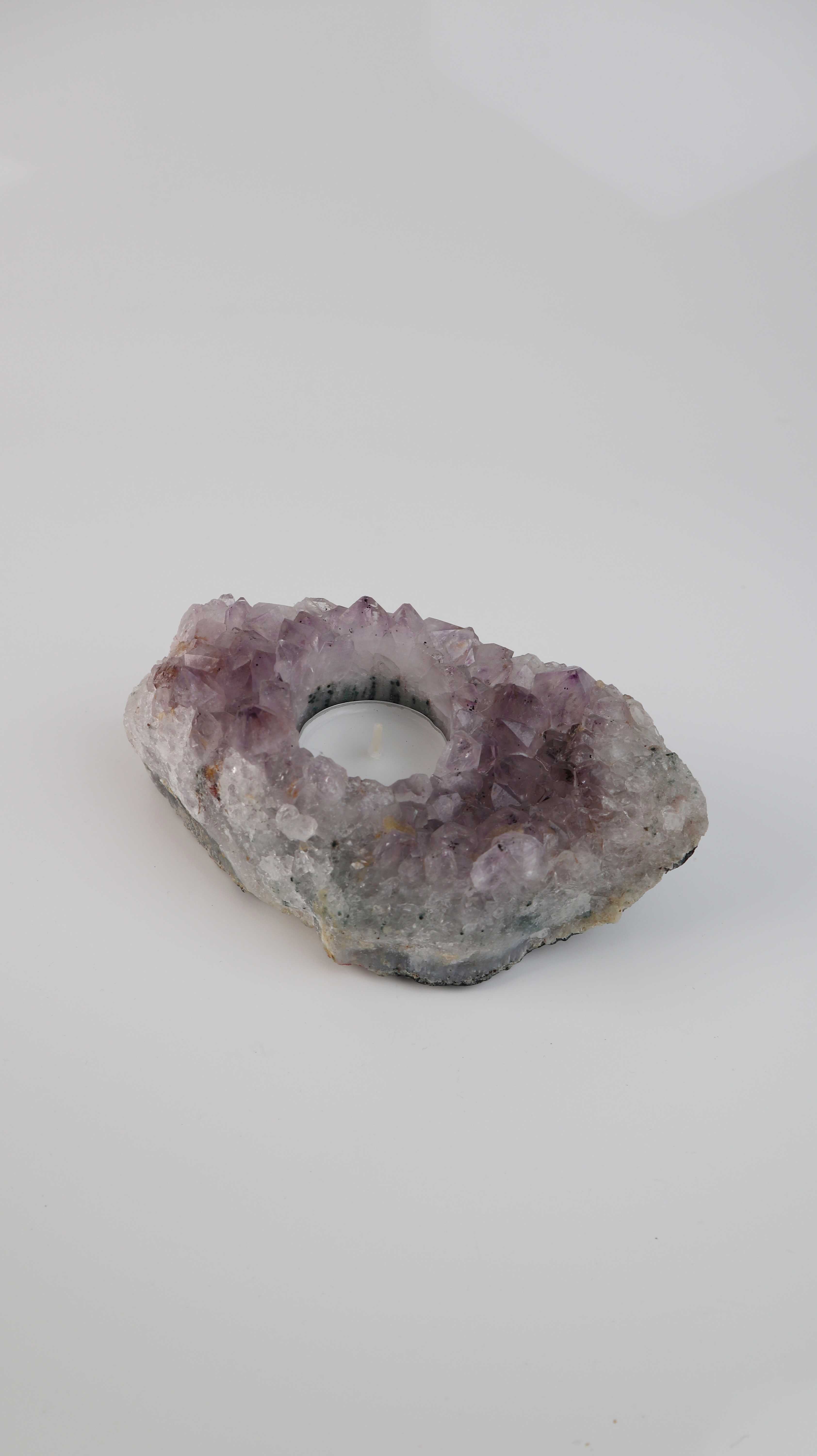 Teelichthalter Amethyst Lila Steinhalter