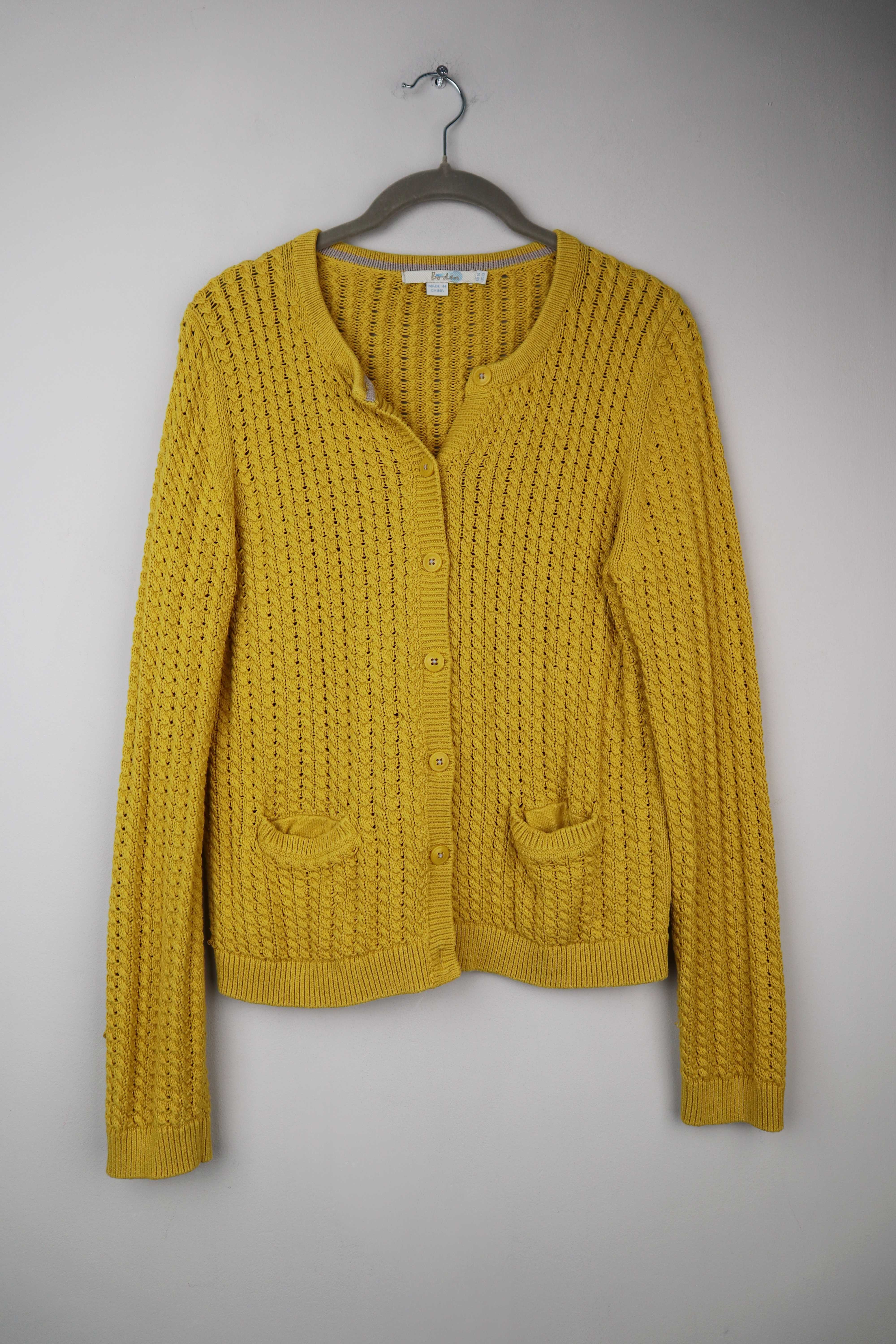 Boden Jacke Gelb Strickjacke Cardigan 38 M gestrickt