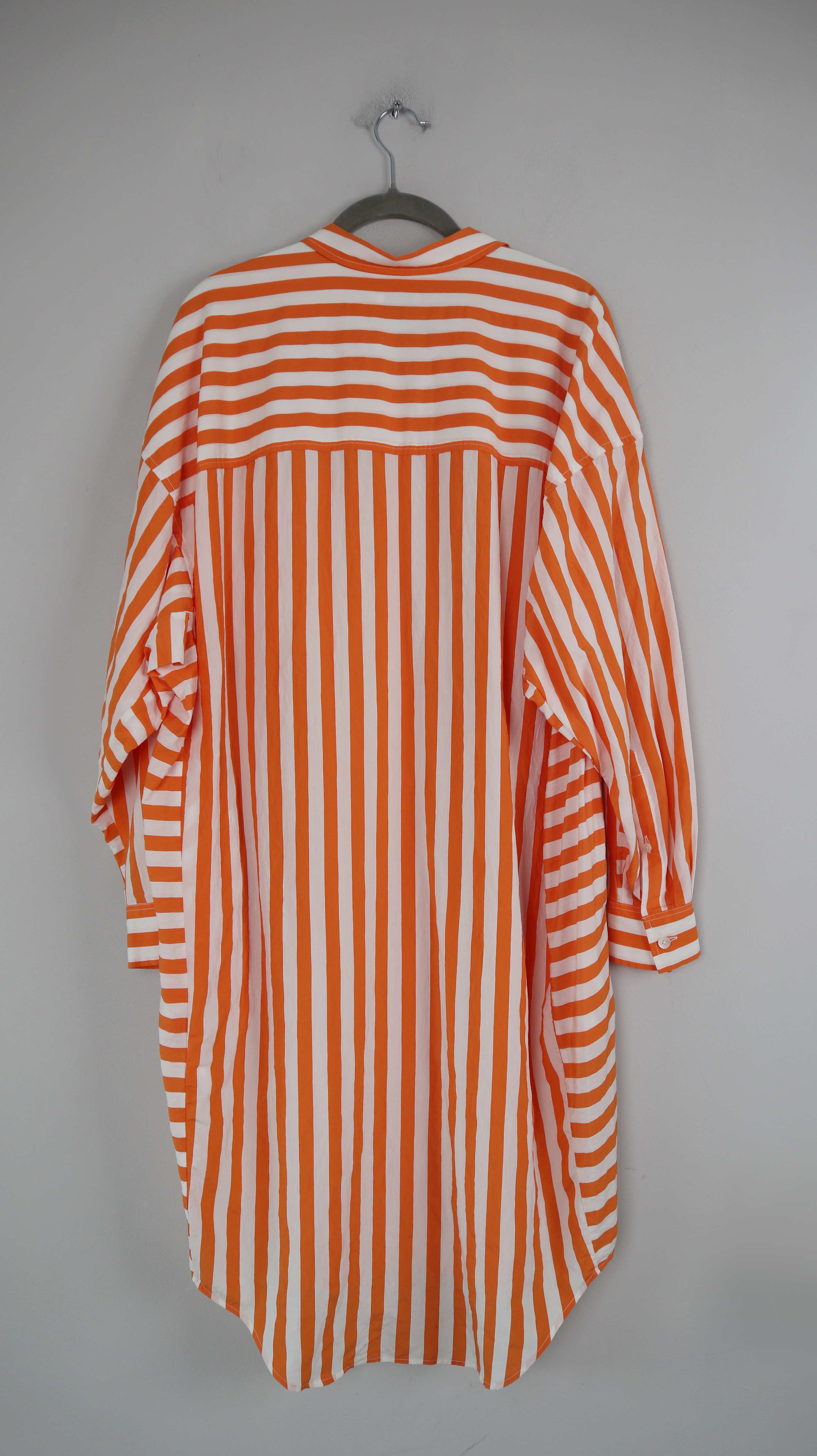 Closed Bluse Hemd Kleid XS Orange weiß gestreift Streifenbluse