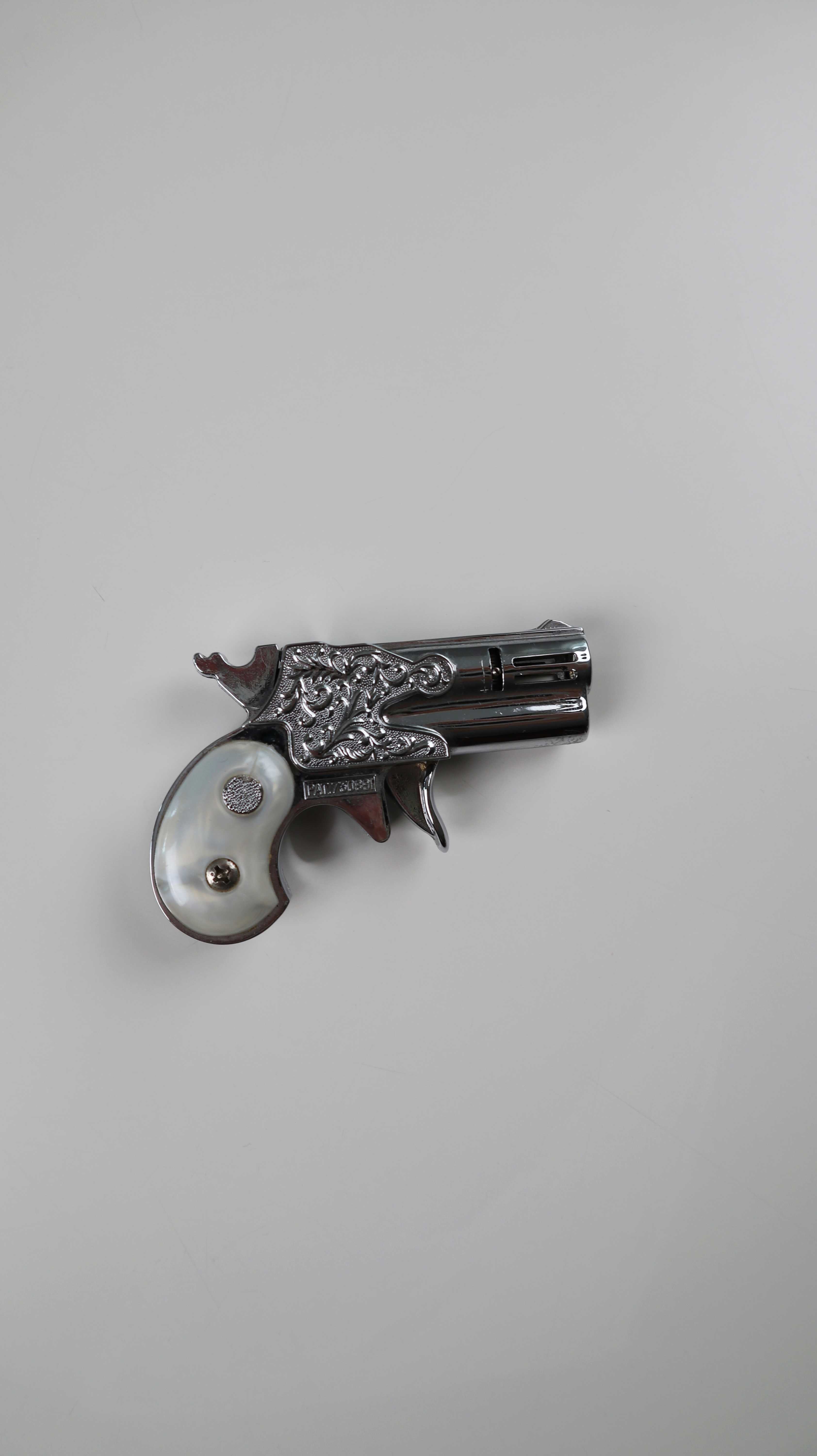 Feuerzeug Gasfeuerzeug Silber Pistol