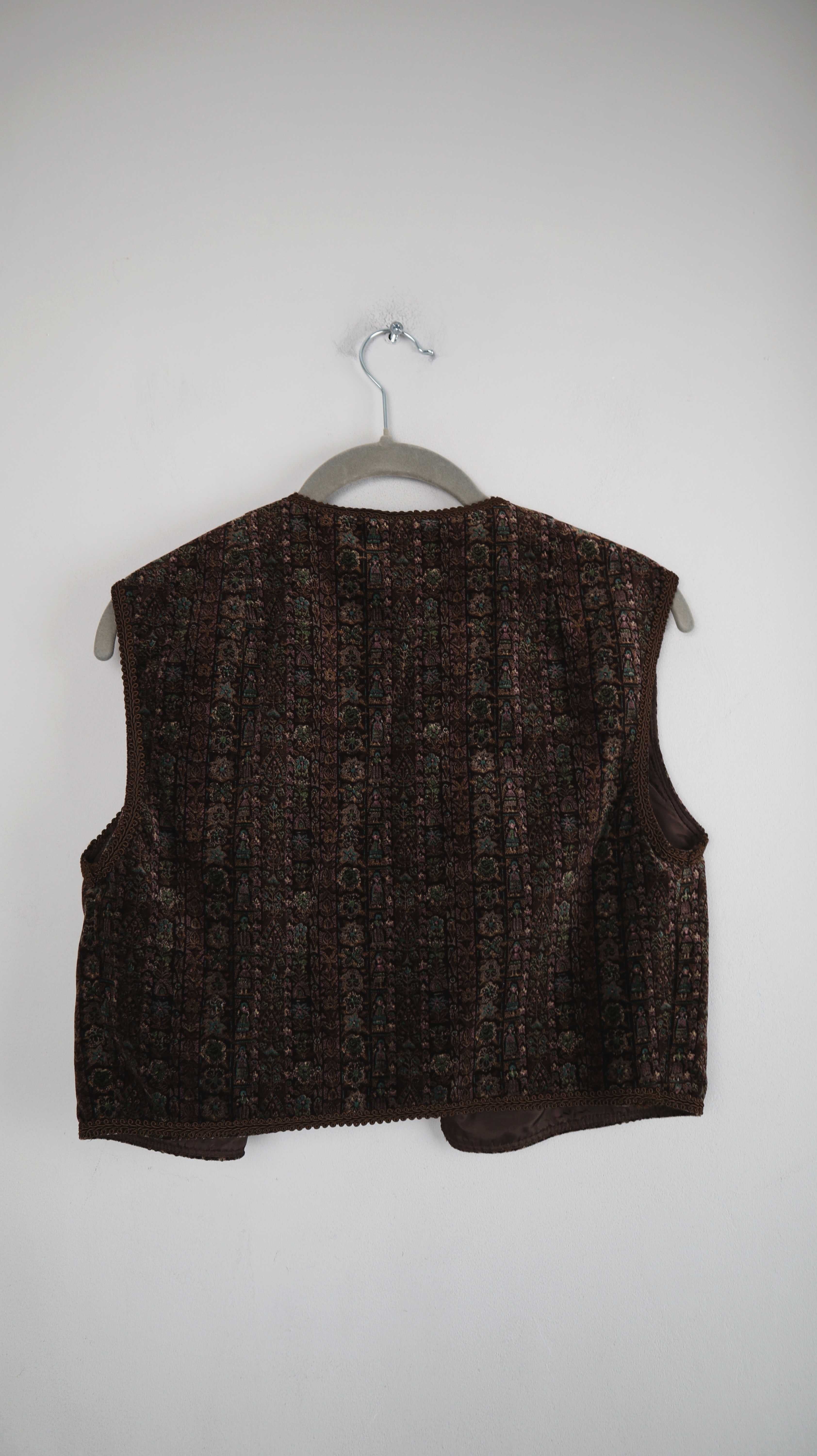 Lutz Teutloff Weste Braun Samtweste true Vintage Paisley Retro