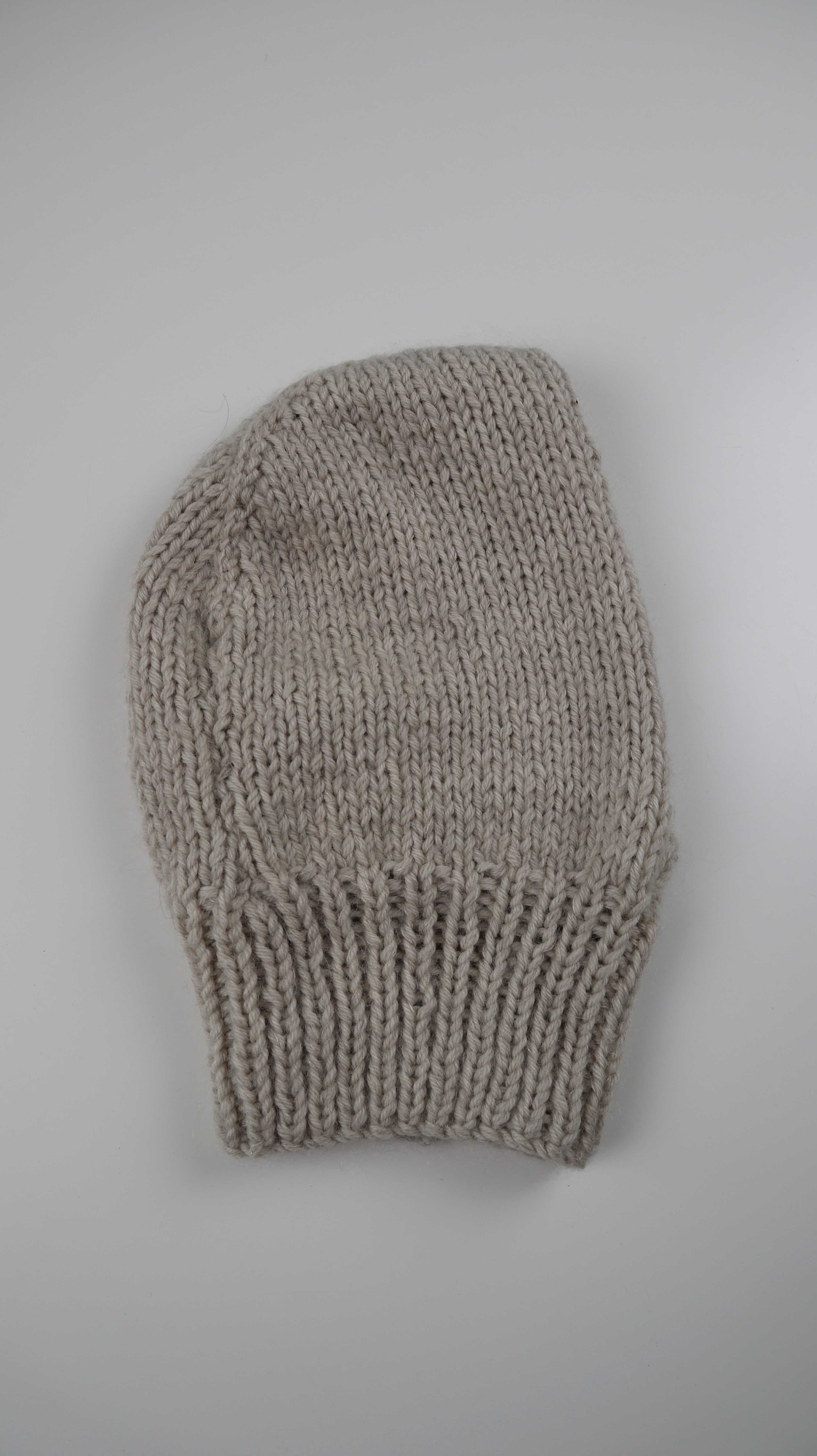 Kapuzenschal Mütze Beanie Beige braun gestrickt Strickmütze