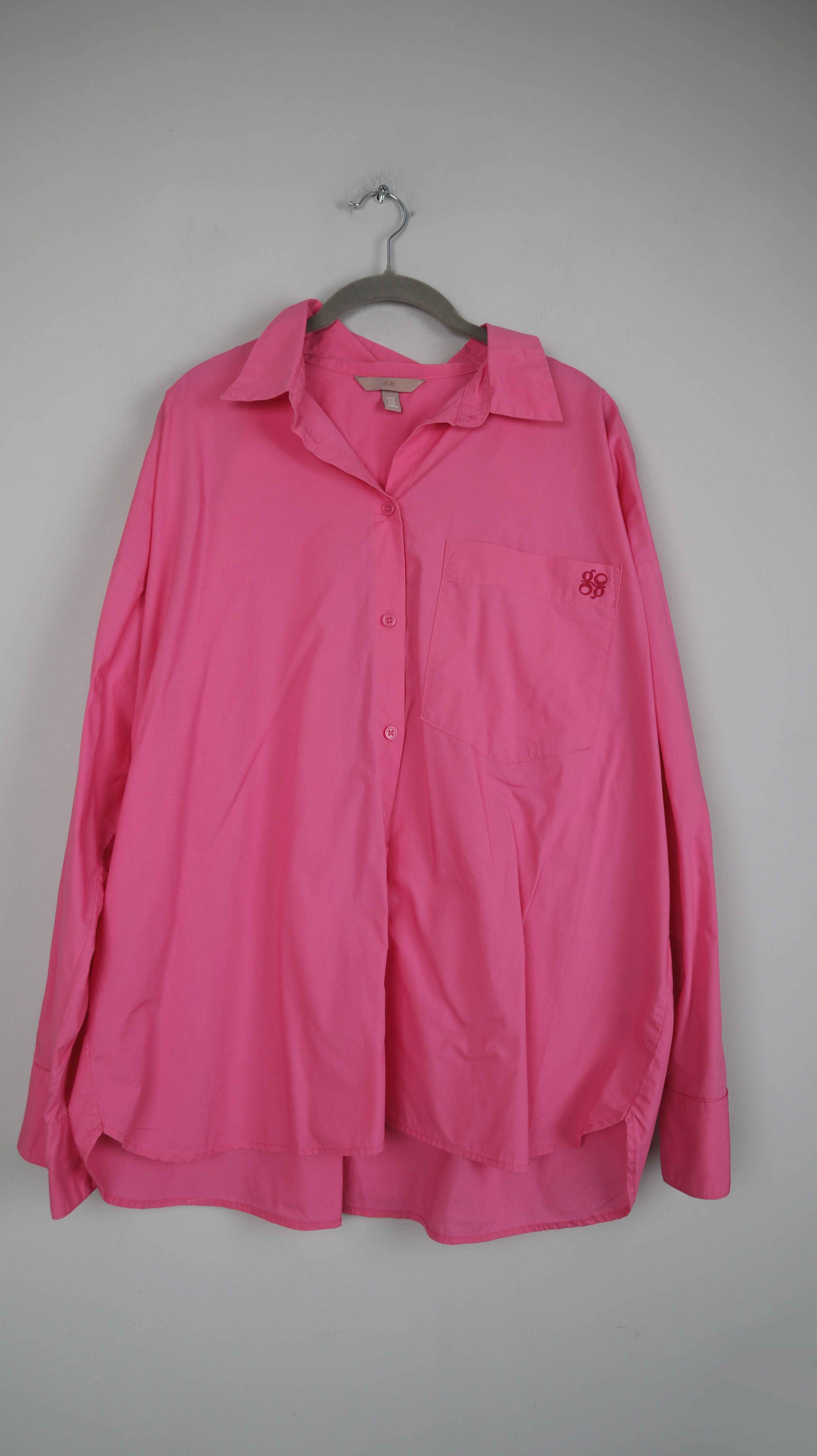 H&M Bluse Pink 38 M Shirt Hemd basic einfarbig langärmlig Rosa