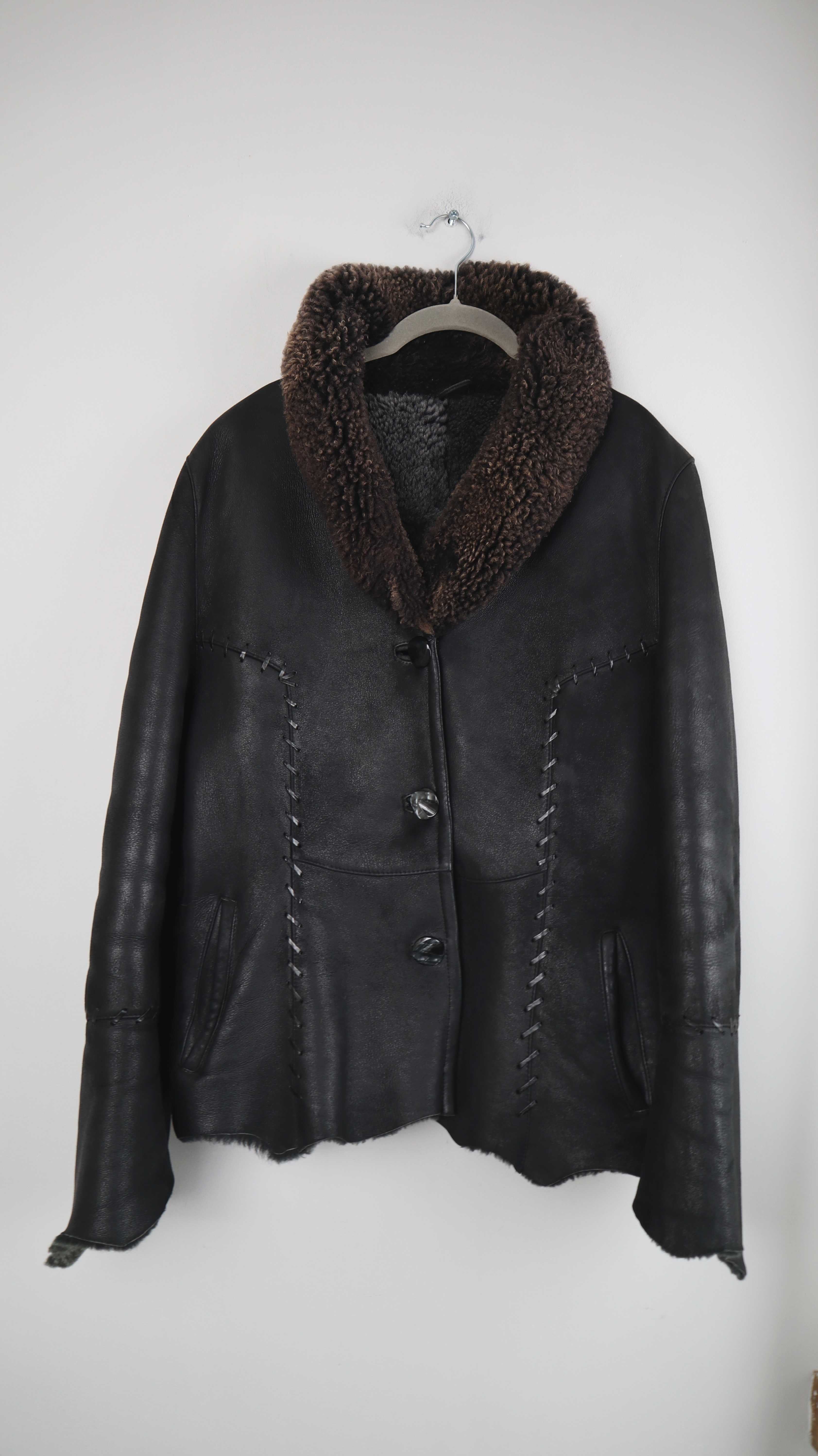 Lederjacke schwarz Lammfelljacke 38 M gefüttert 40 L Jacke Felljacke