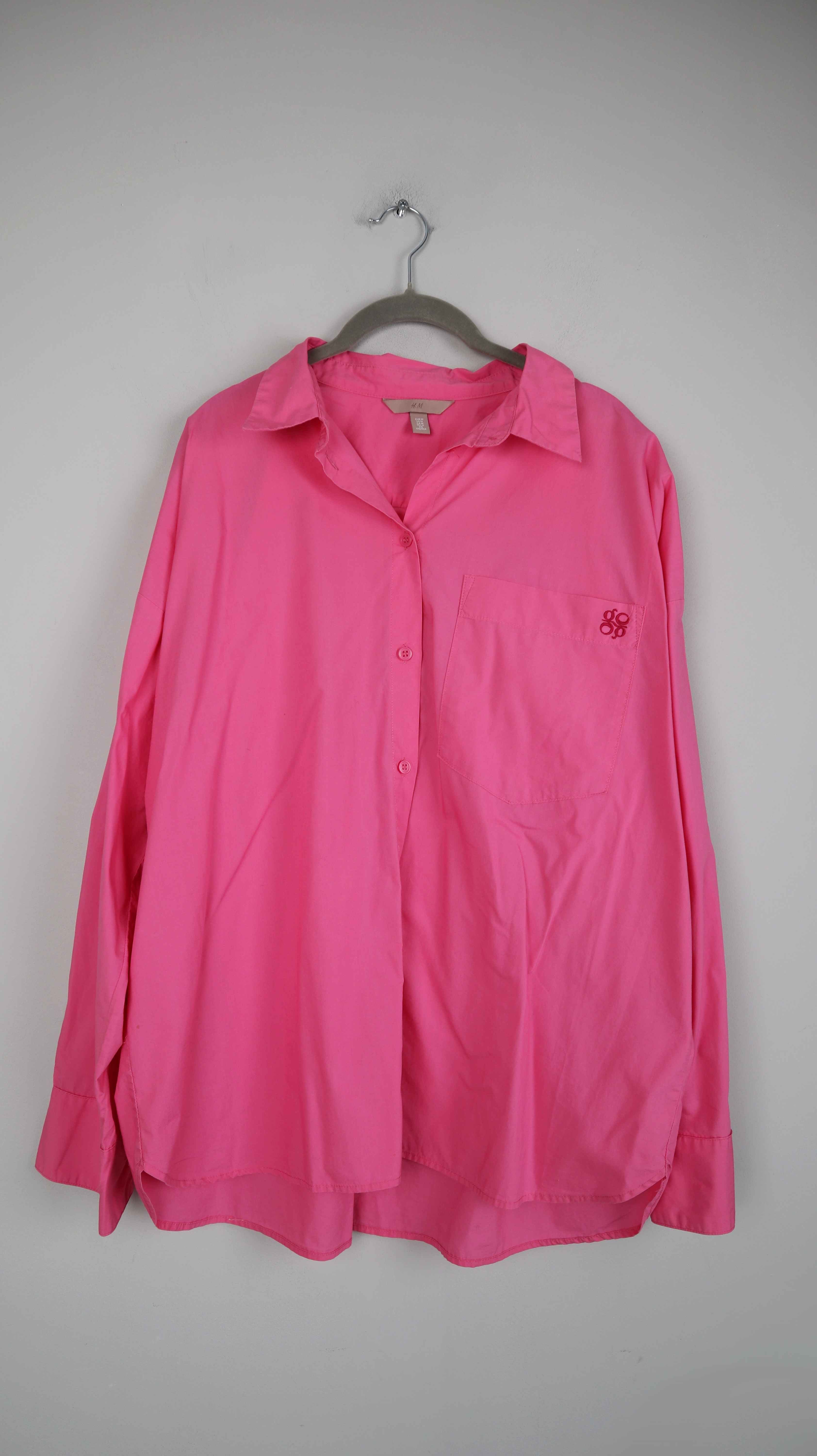 H&M Bluse Pink 38 M Shirt Hemd basic einfarbig langärmlig Rosa