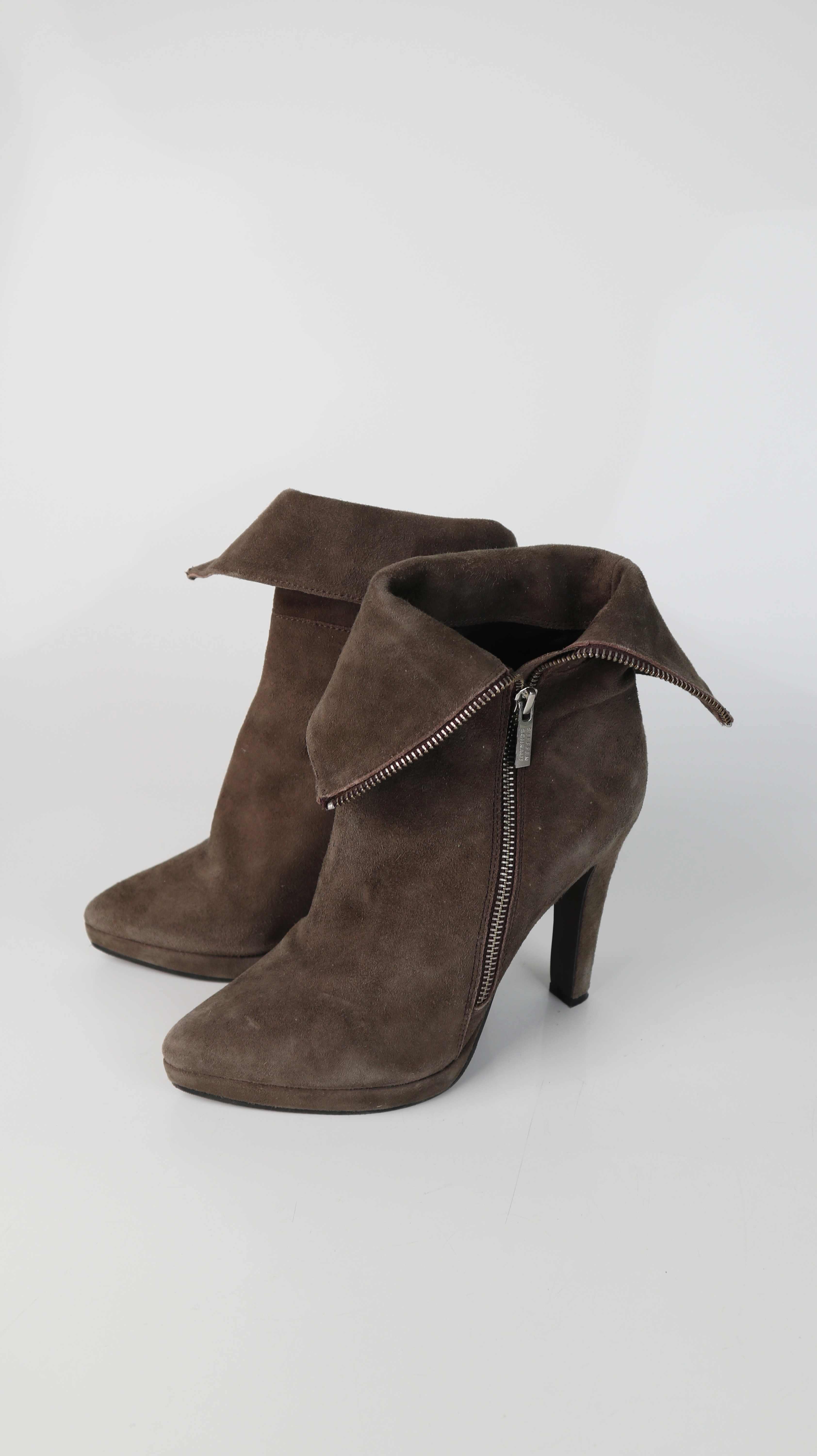 Steffen Schraut Stiefel braun Spitz Wildleder Absatzstiefel Stiefeletten