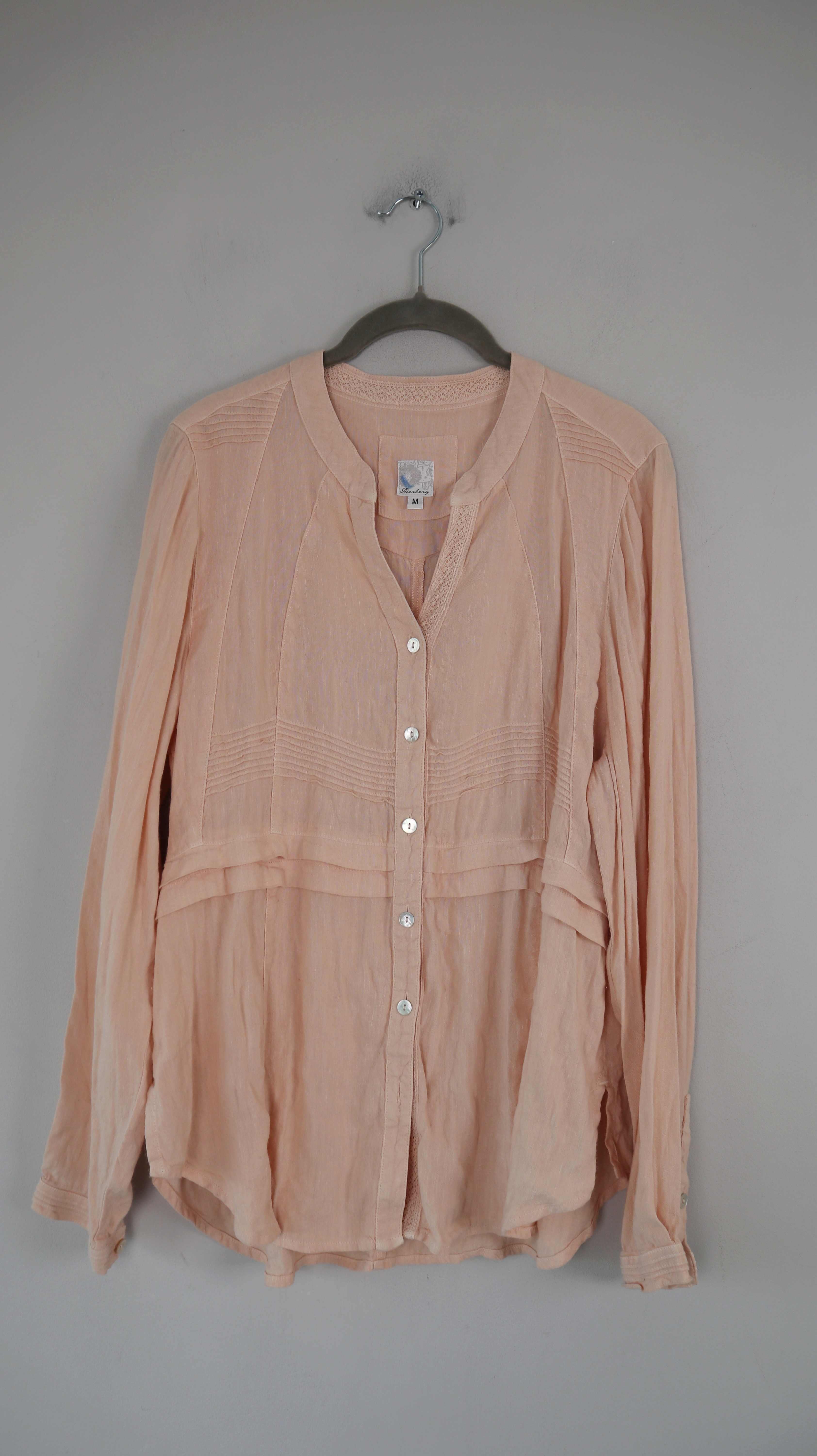 Deerberg Bluse rosa Hemd Shirt 38 M Leinen Leinenbluse Altrosa