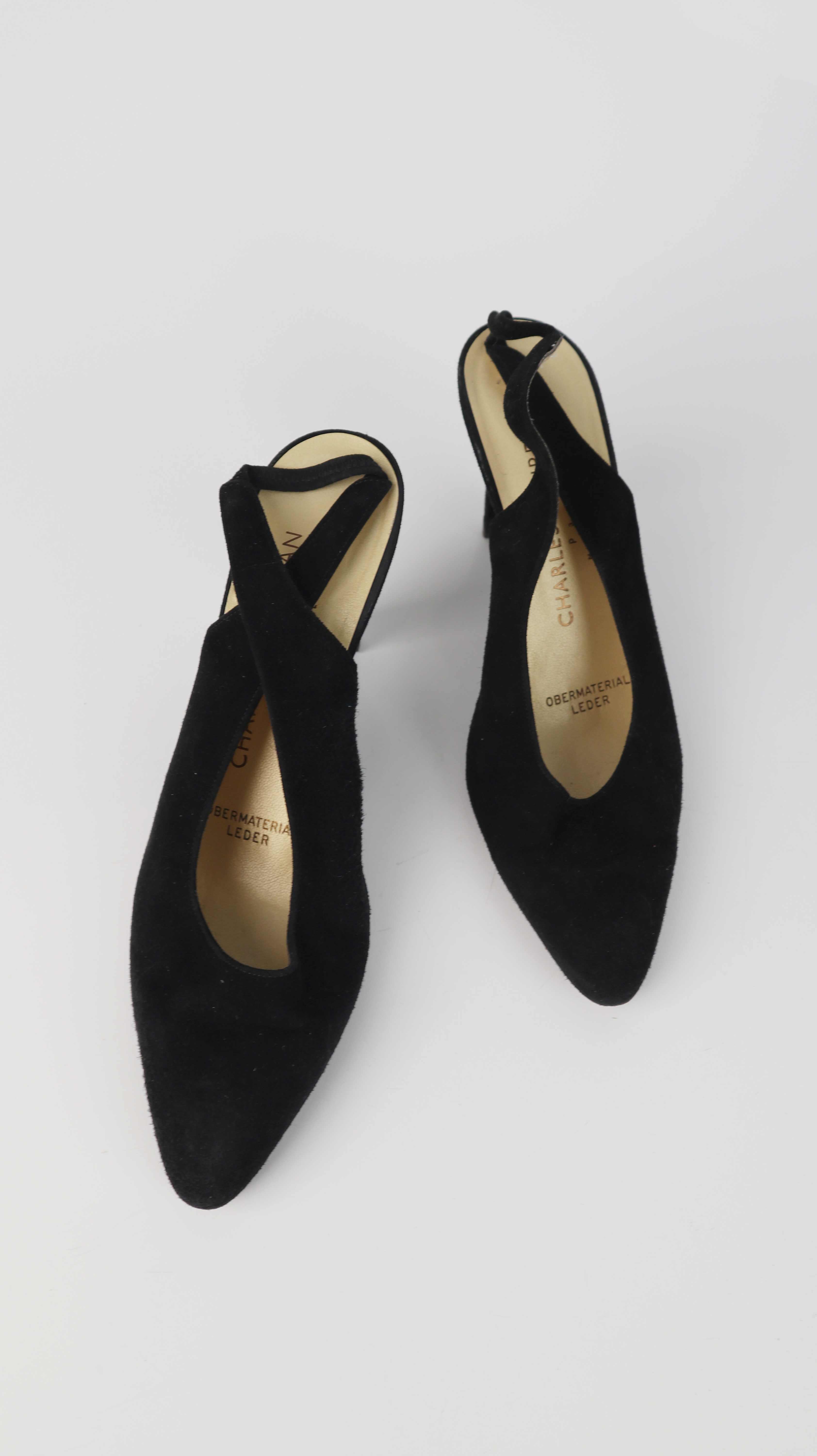 Charles Jourdan Paris Heels Pumps schwarz Wildleder 39 made in France