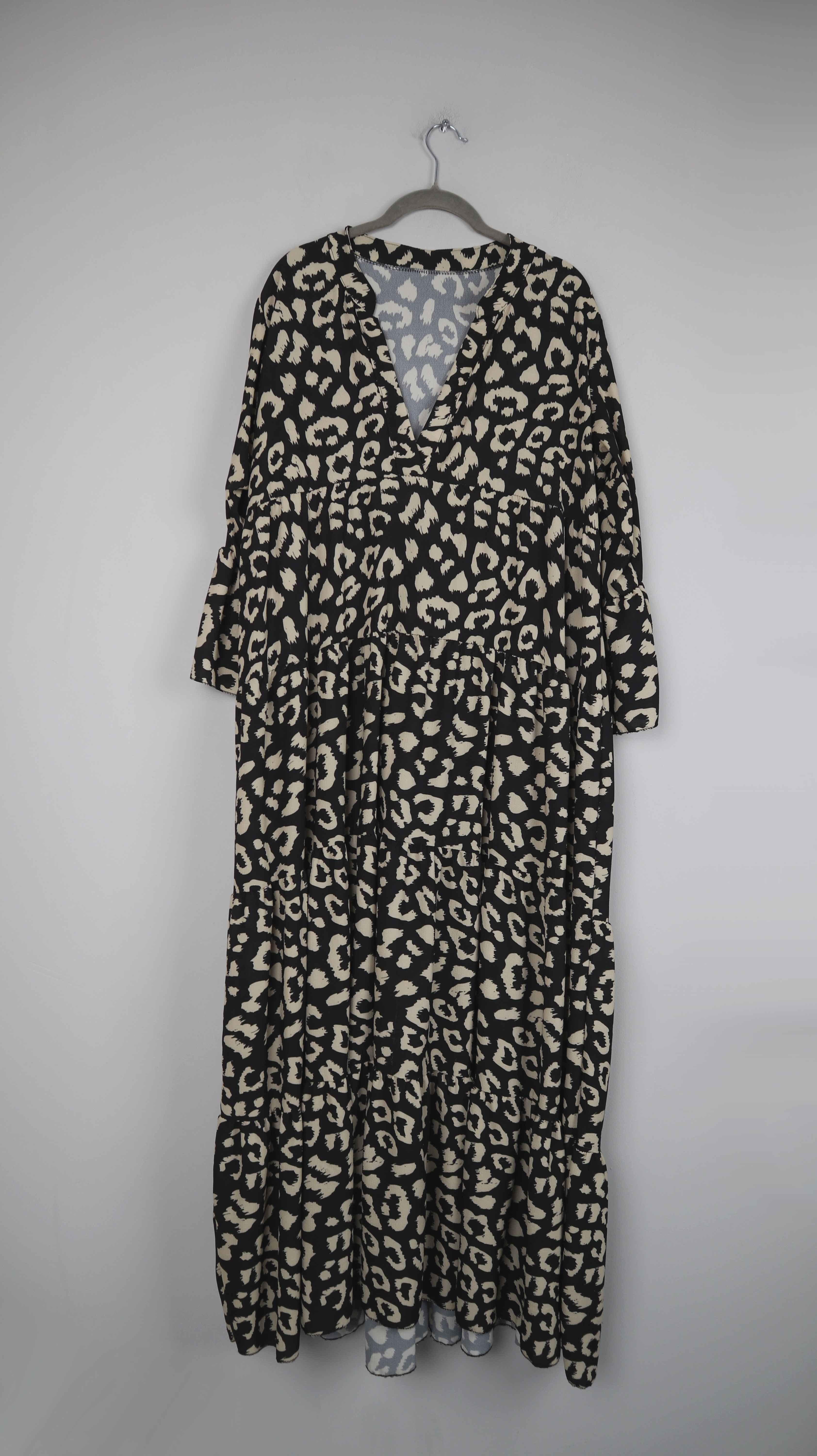 Kleid Maxikleid Lang schwarz beige Einheitsgröße Sommerkleid 40 L