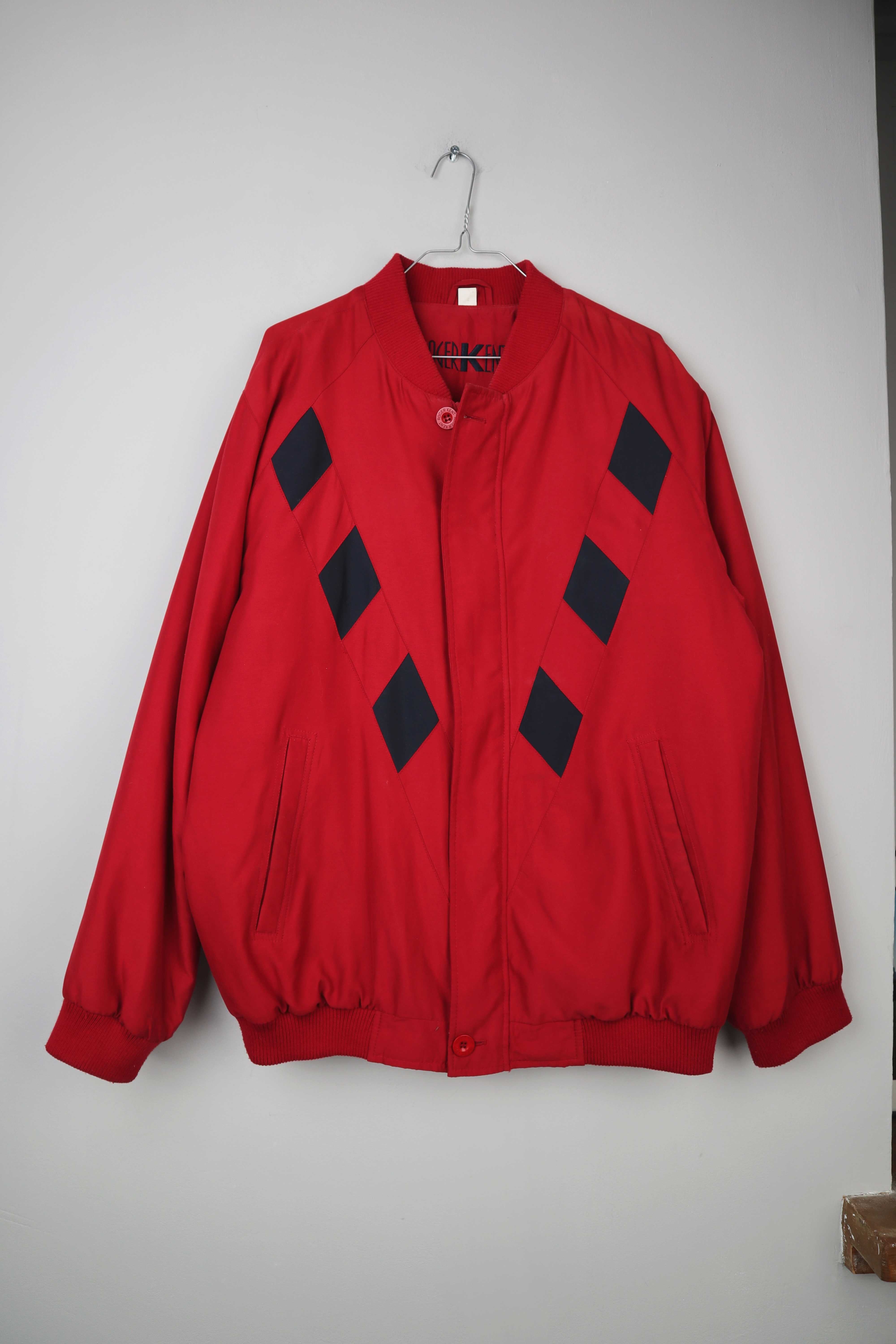 Roger Kent Blouson Jacke rot schwarz Vintage 50 Bomber Bomberjacke