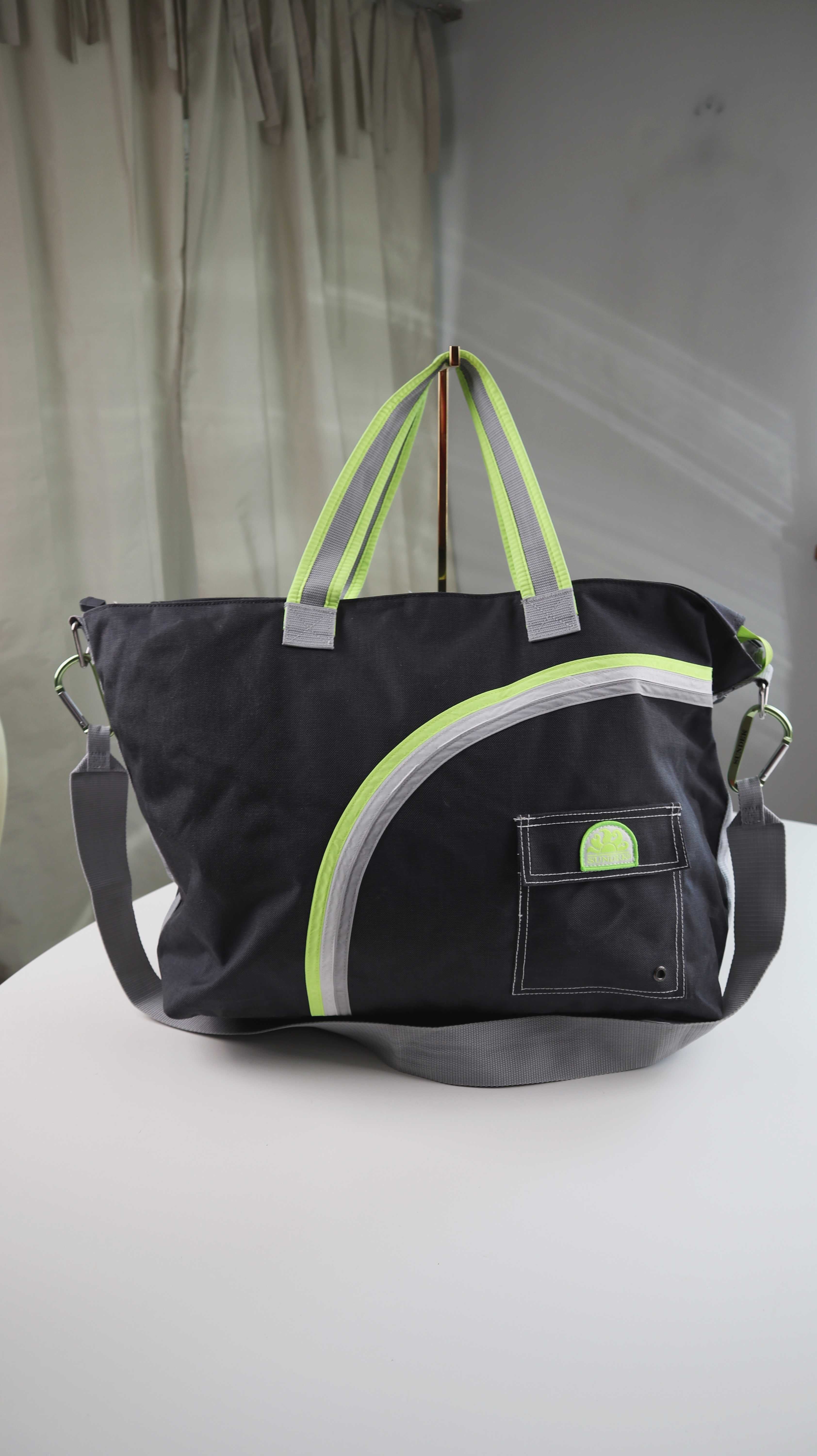 Sundek Tasche Reisetasche Umhängetasche Strandtasche Blau Neon