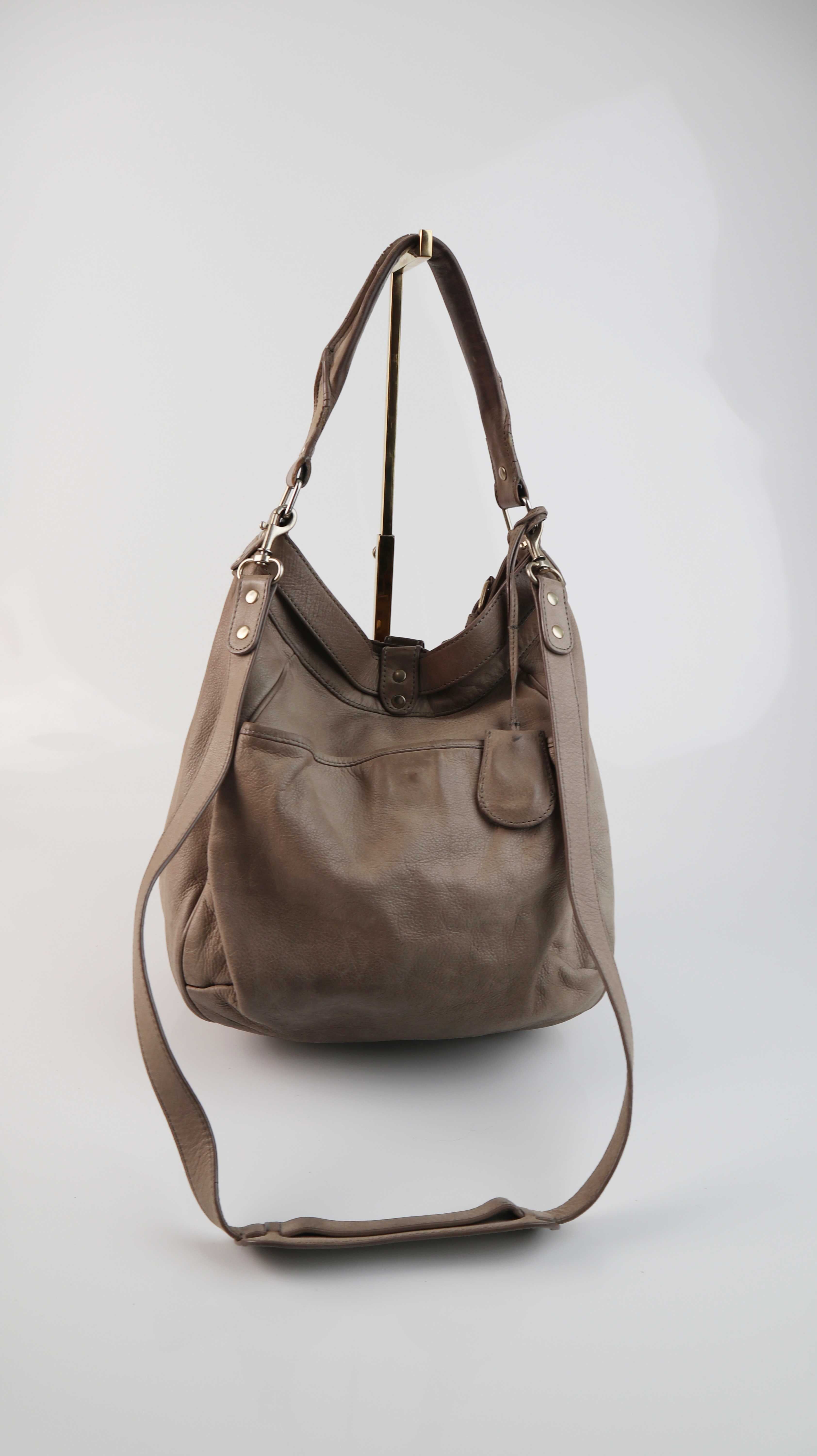Vanessa Bruno Tasche Ledertasche Beige Shipper Braun Creme Umhängetasche