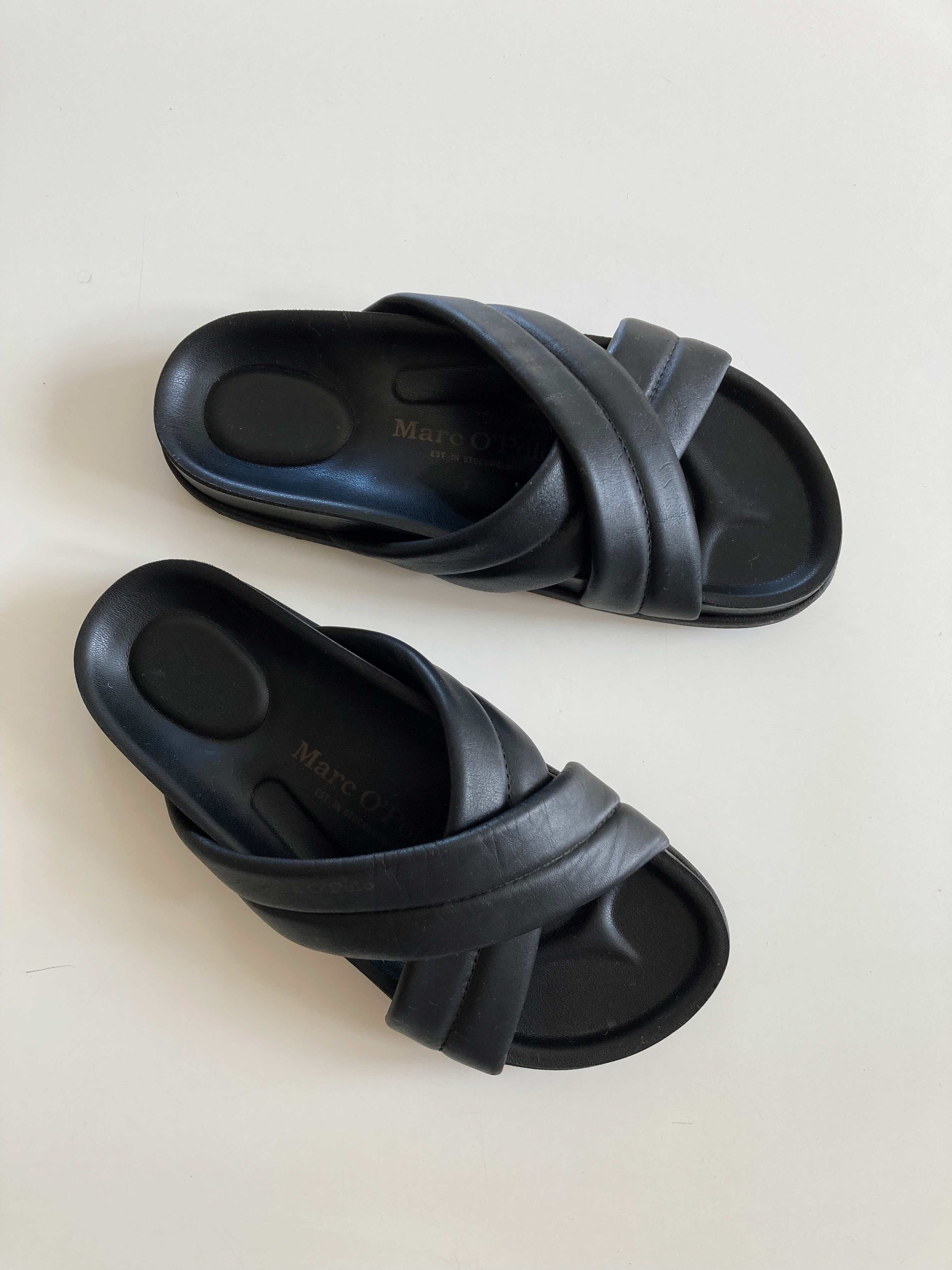 Marc O'Polo Slipper Sandalen geflochten schwarz 37 basic