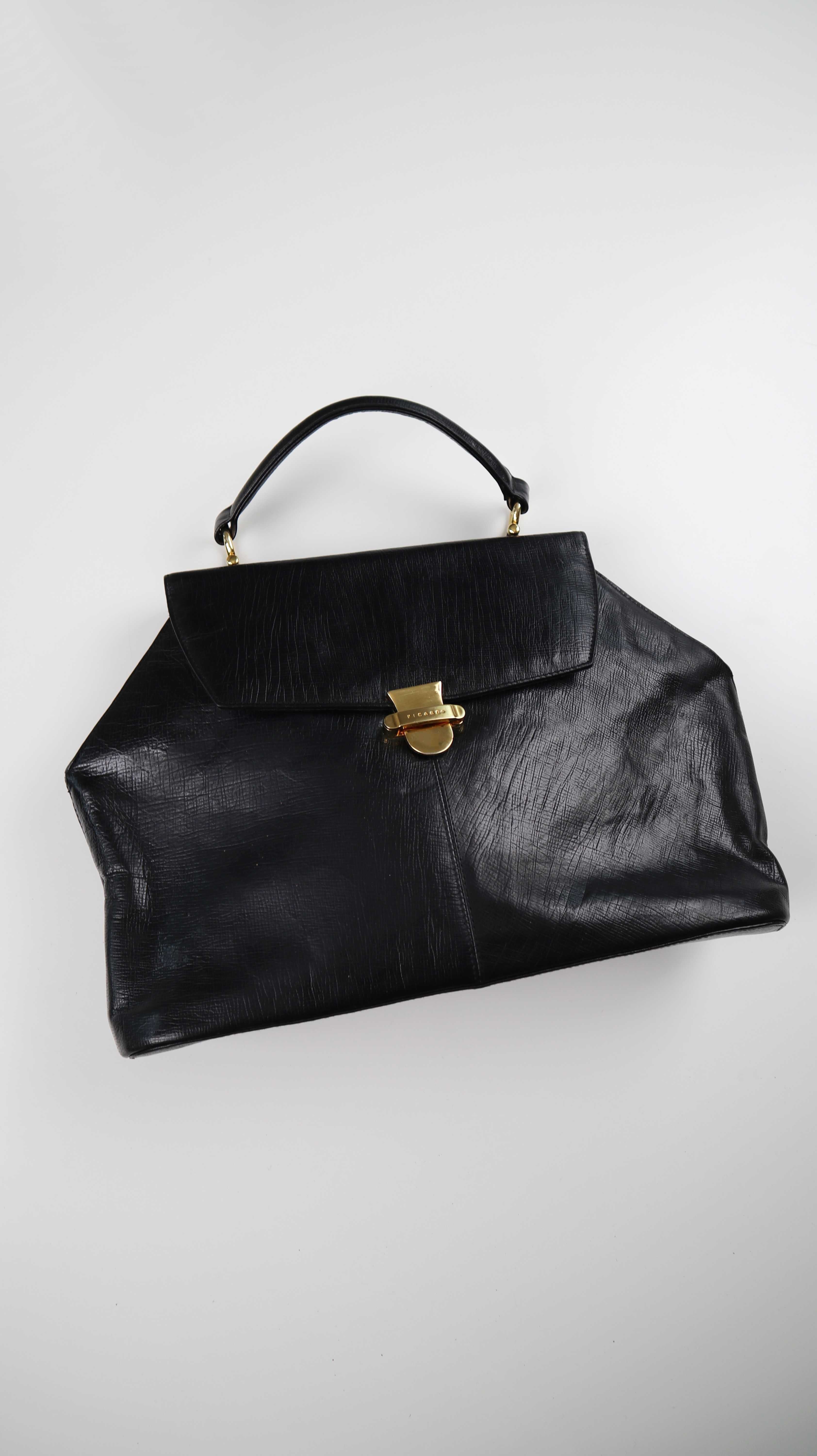 Picard Tasche Ledertasche schwarz Shopper Handtasche basic