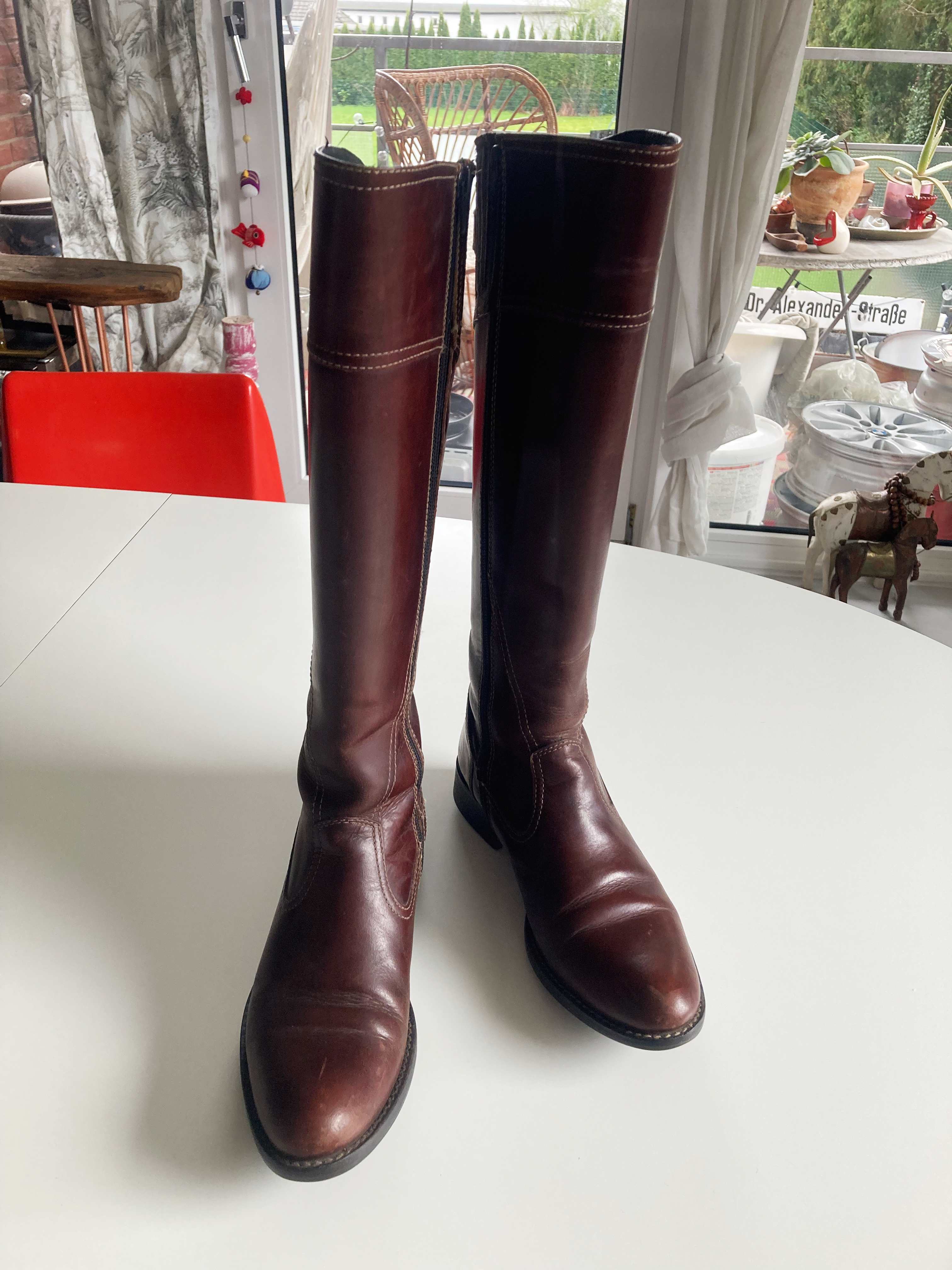 Tommy Hilfiger Stiefel 37 Glattleder basic Lederstiefel hoch