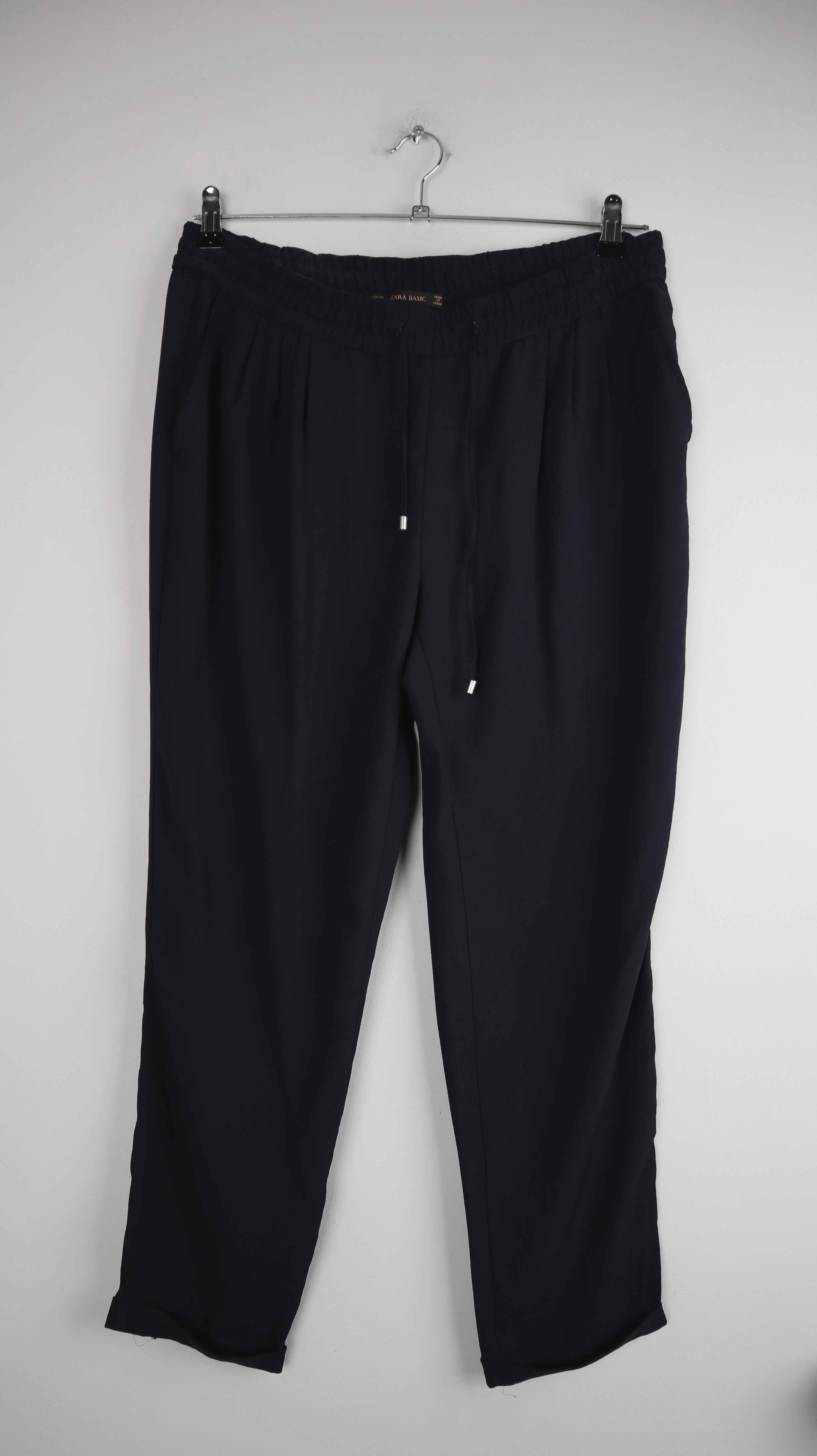 Zara Basic Hose Blau XL Dunkelblau Stoffhose Chino