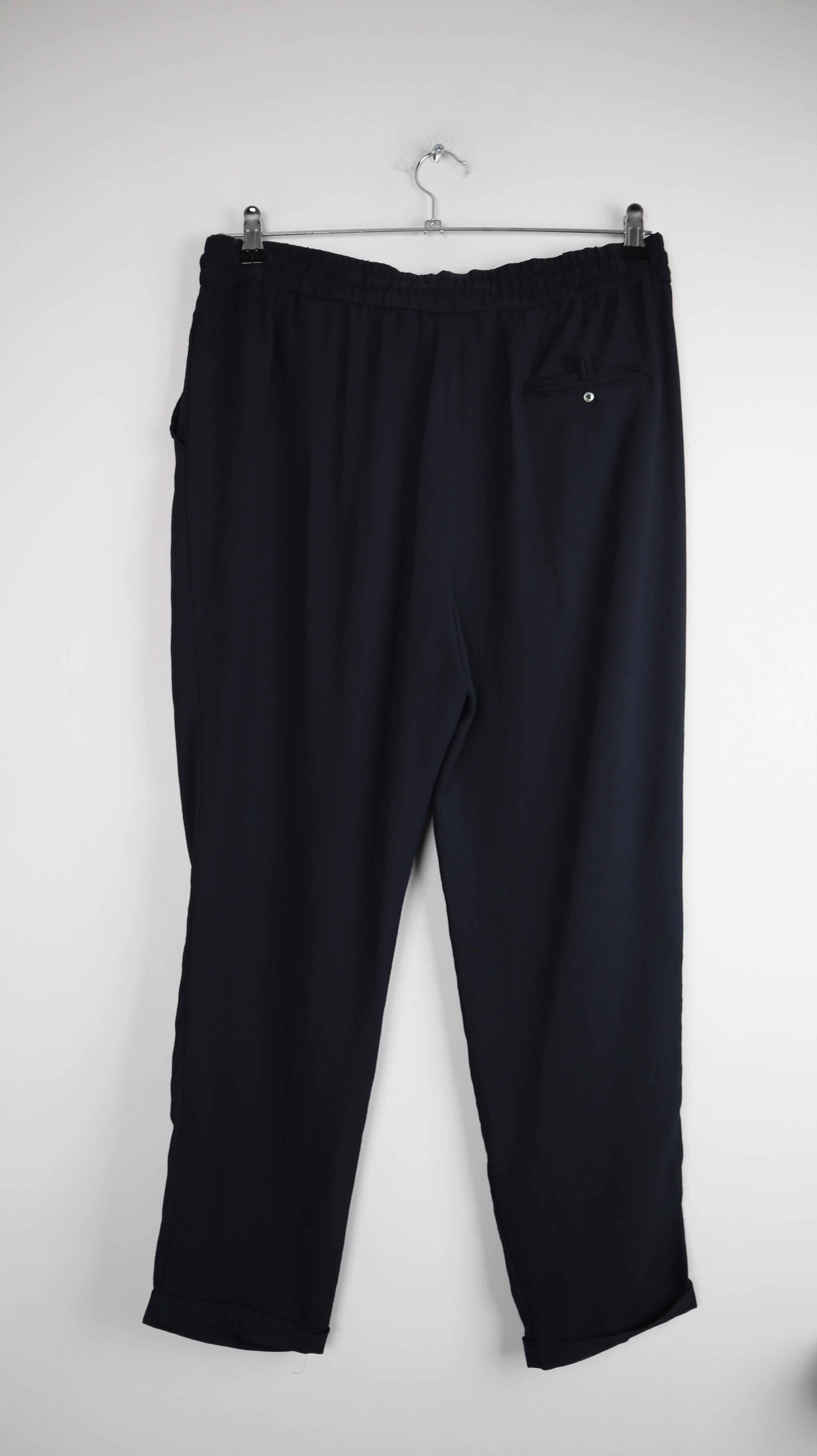 Zara Basic Hose Blau XL Dunkelblau Stoffhose Chino