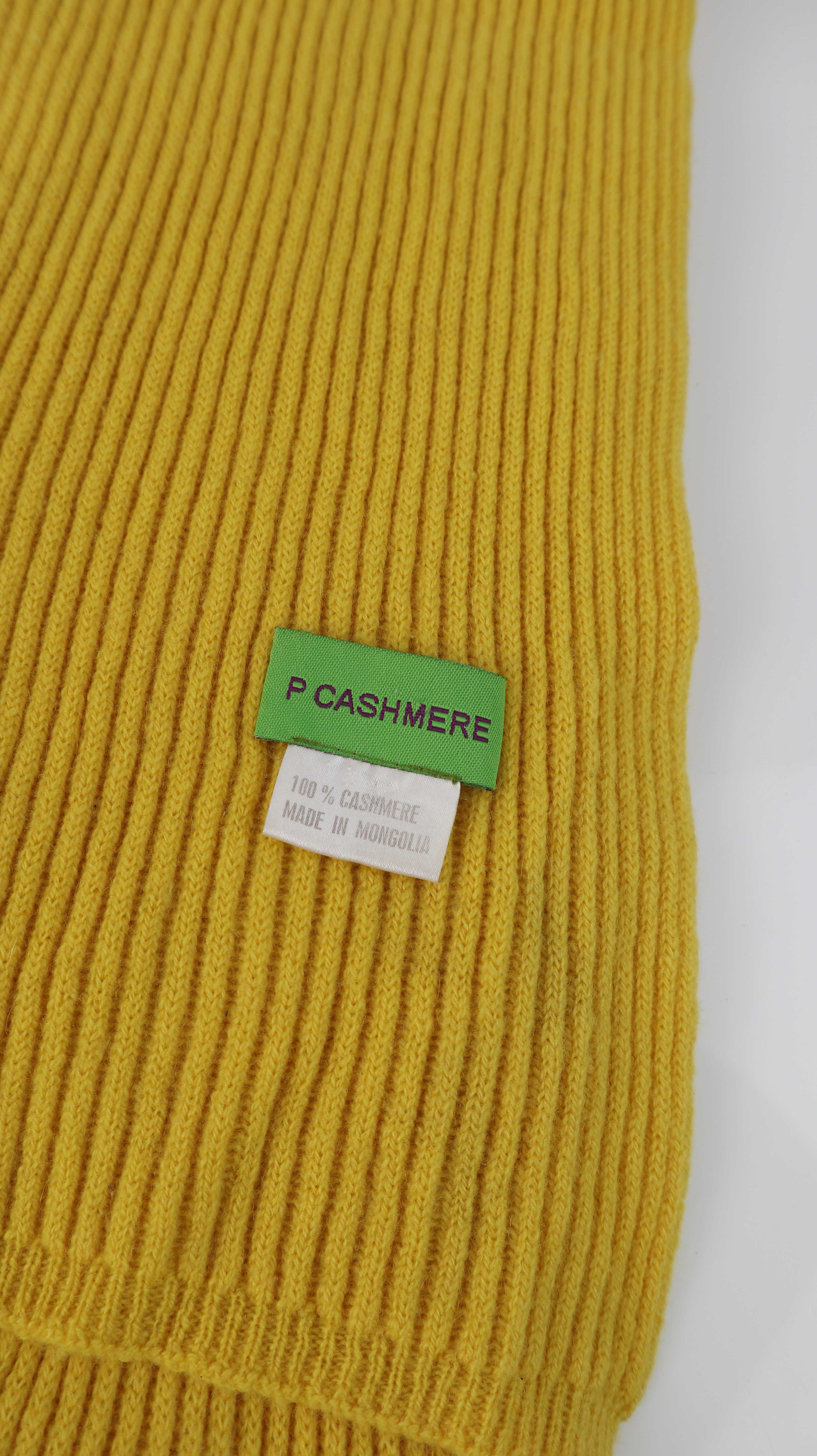 P Cashmere Schal gelb ripped Strickschal