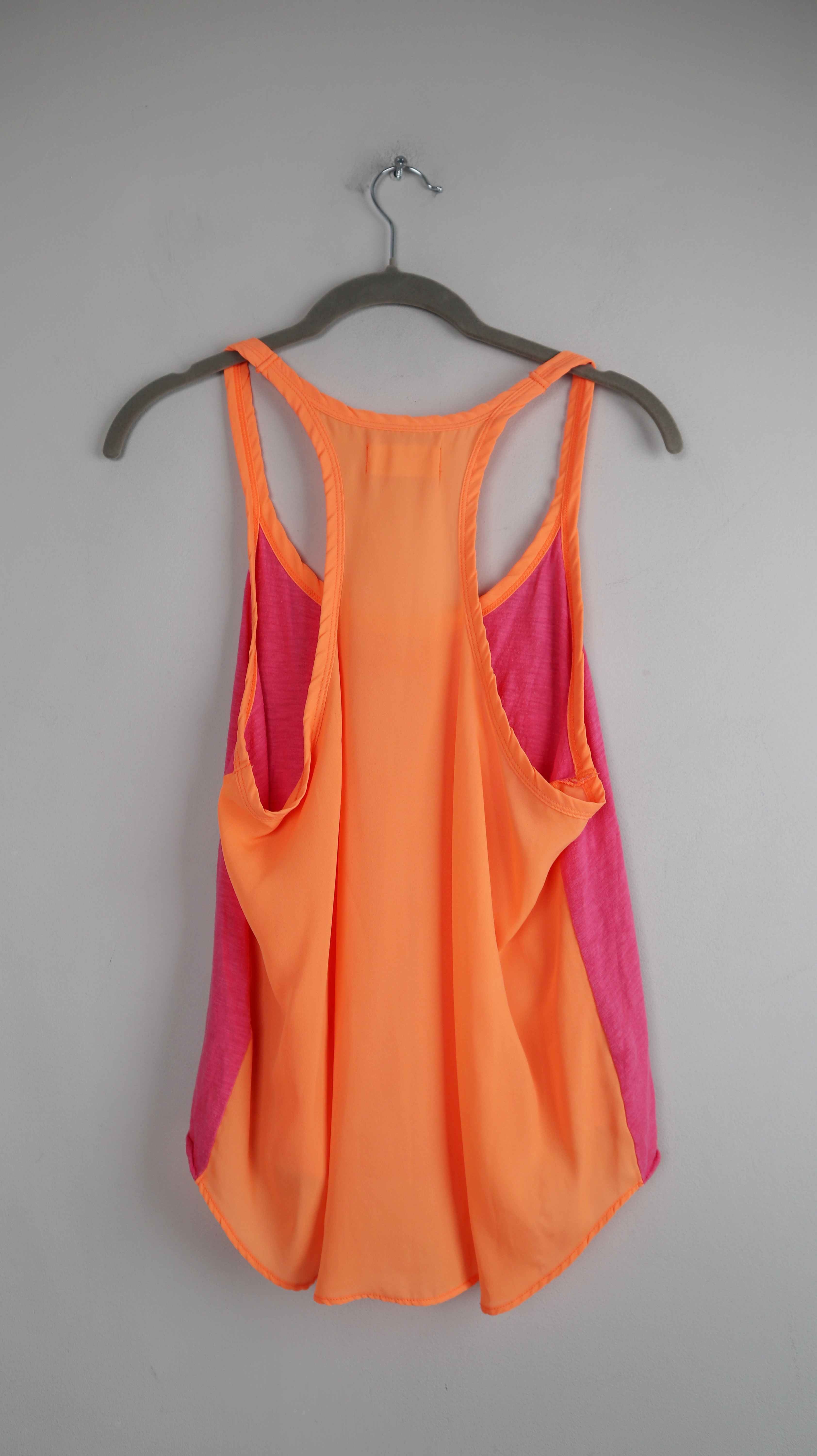 Hollister Top Pink Orange 38 M Tanktop basic Sporttop Oberteil