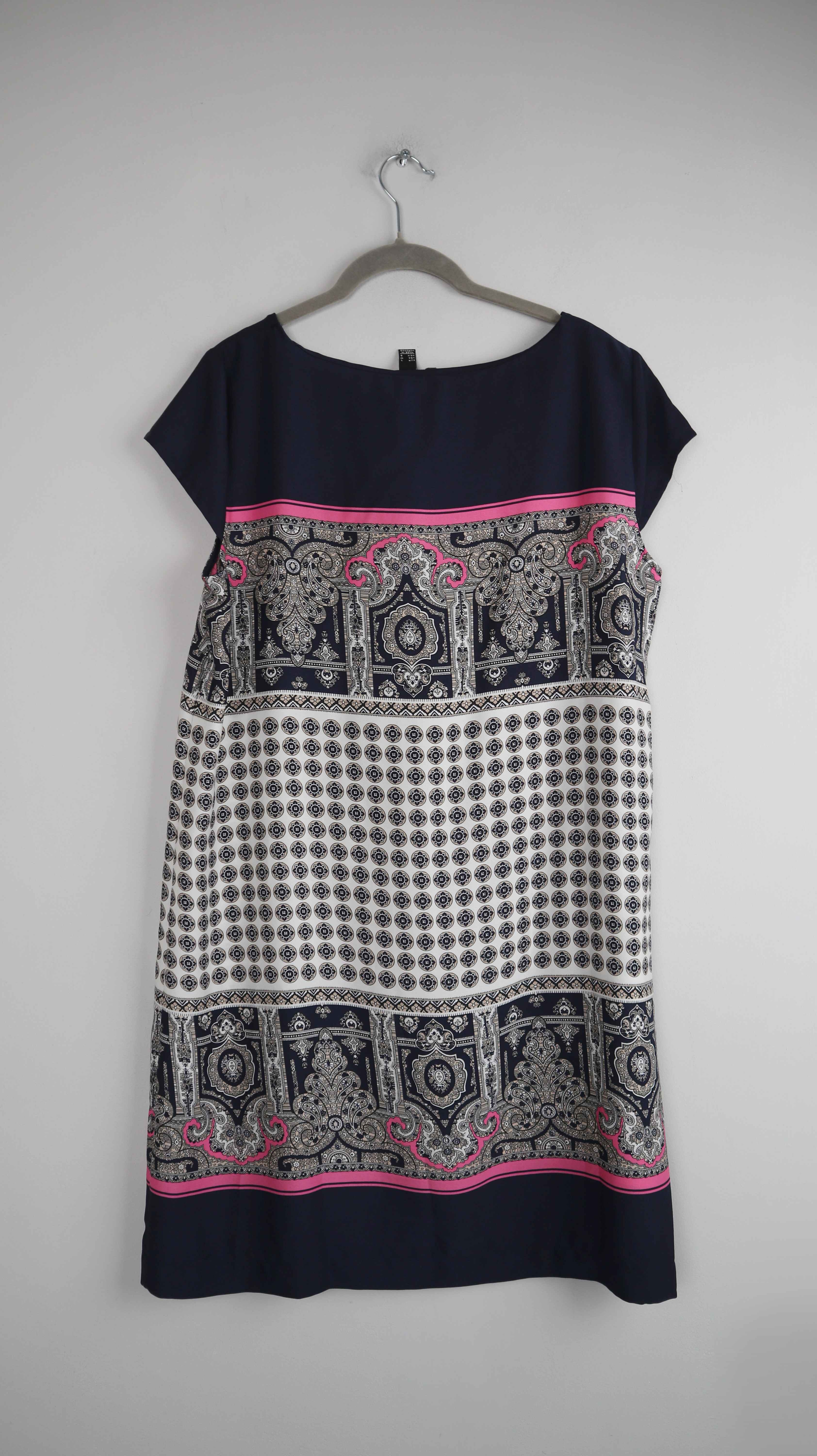 Zara Kleid 40 L Blau Paisley Midi Midikleid Sommerkleid