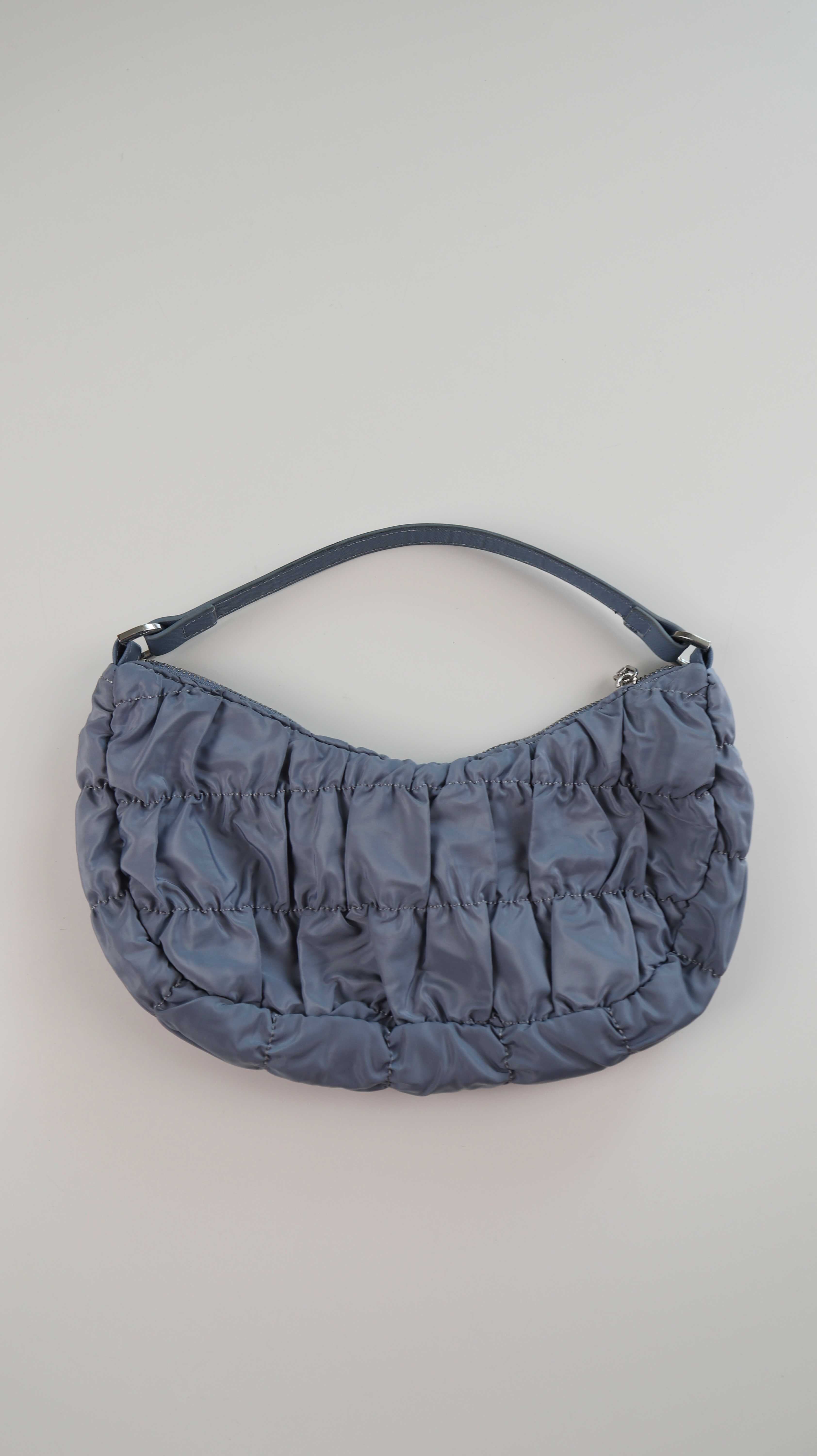 Mango Tasche Blau Handtasche Schultertasche Minibag Baguette bag