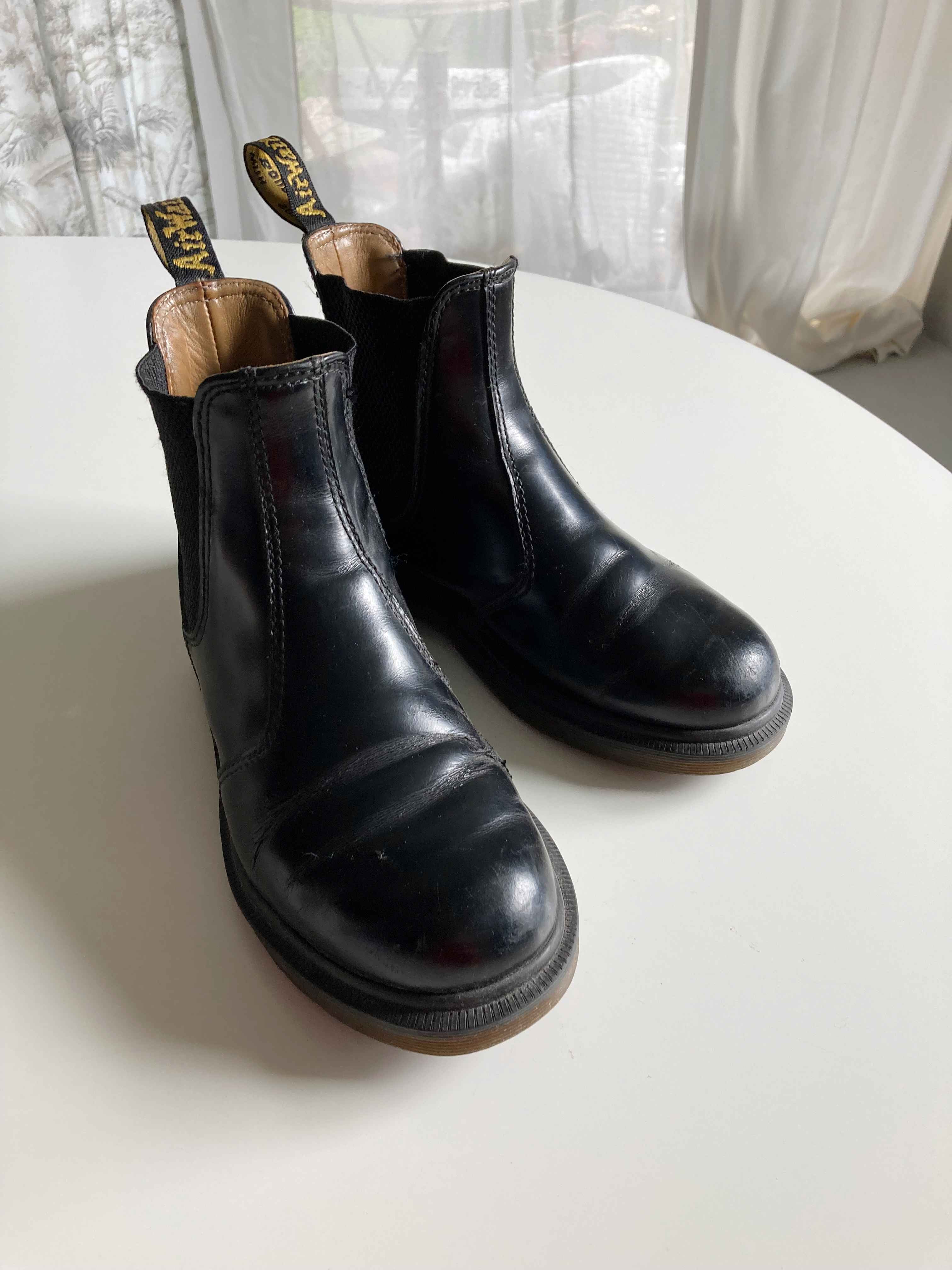 Dr. Martens Stiefeletten Stiefel 36 schwarz Chelsea Boots Reitstiefel