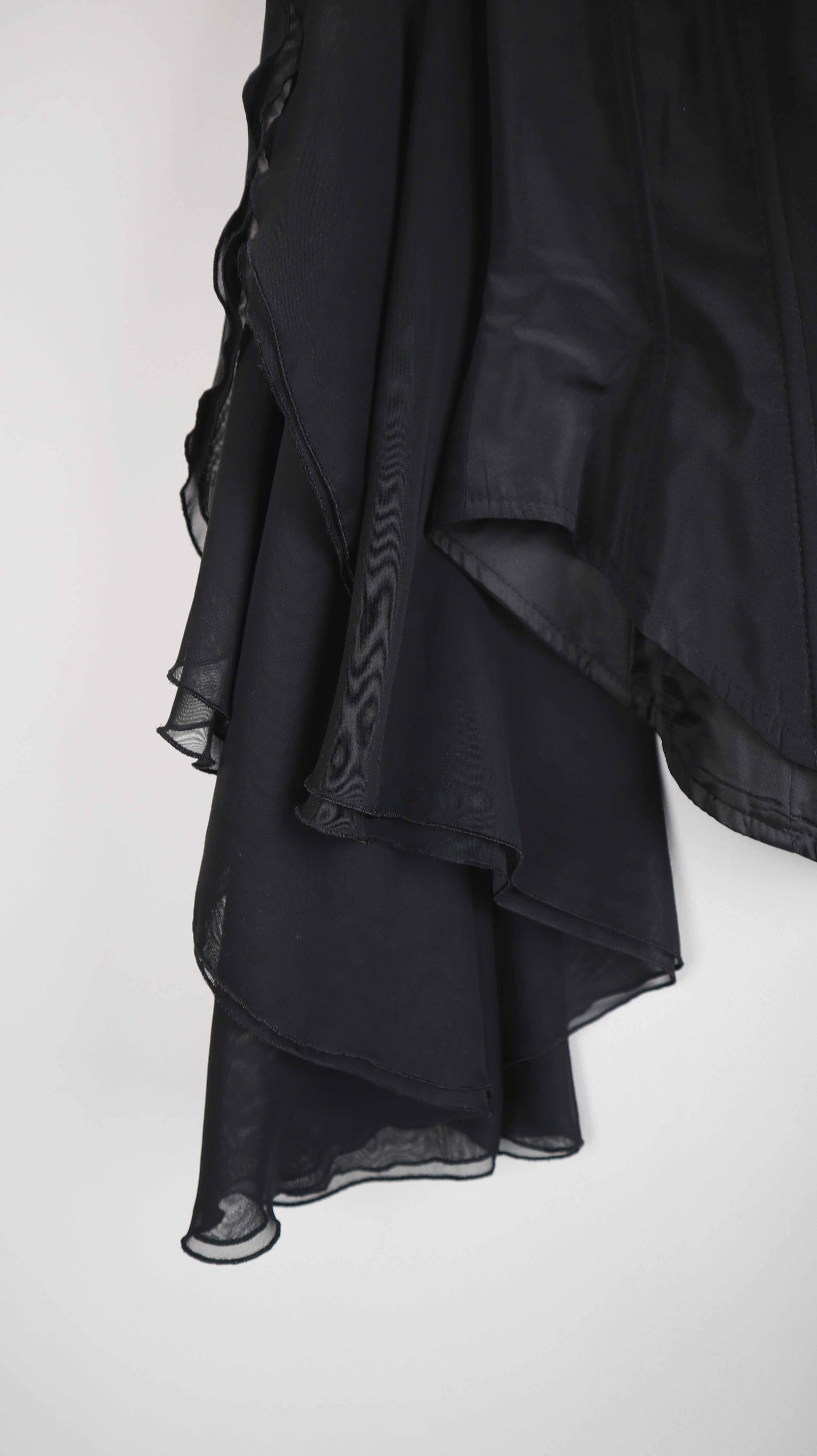 MSG Collection Shirt schwarz Oberteil 38 M gebunden Abendoberteil