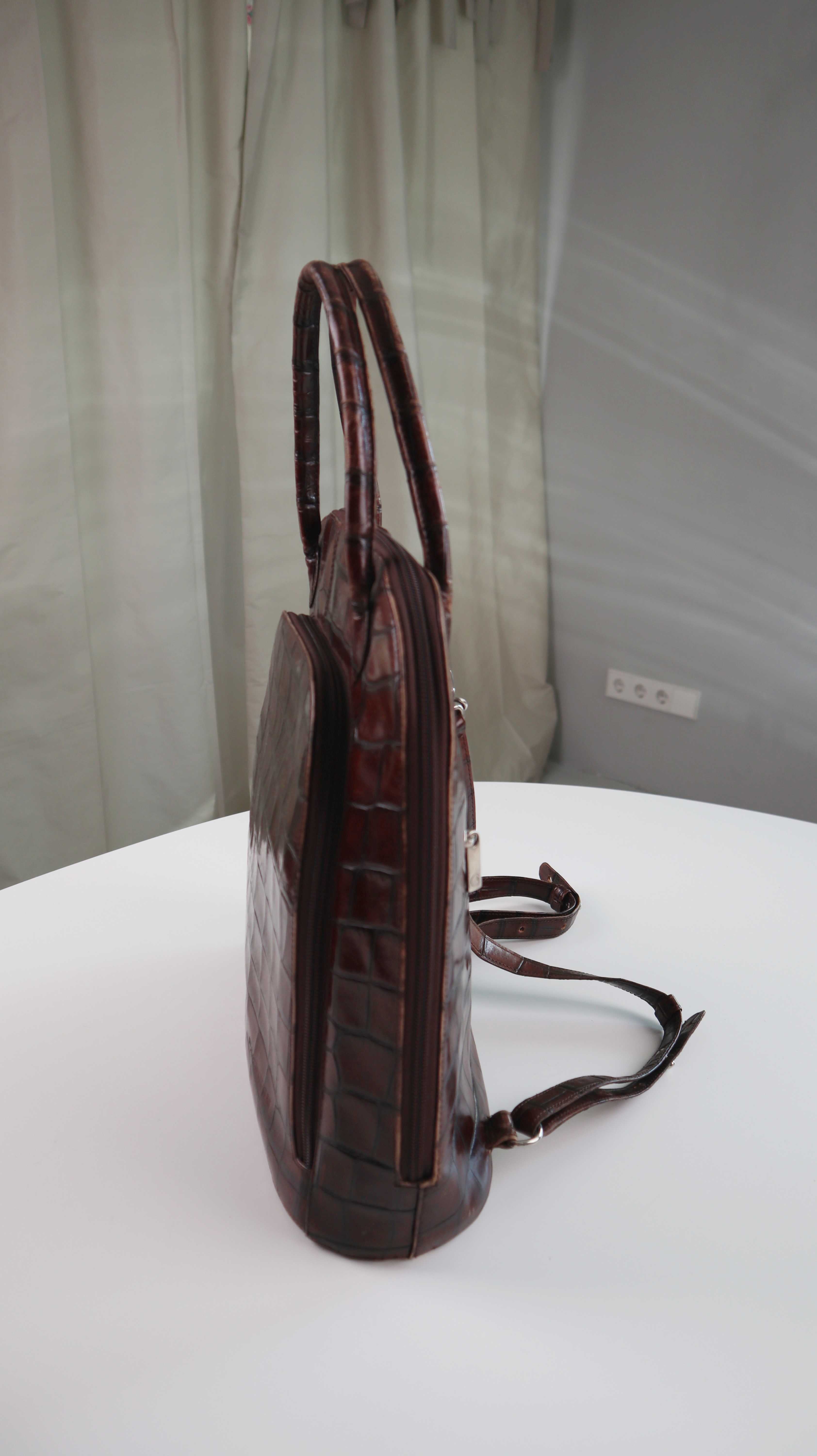 Paciness Rucksack Braun Lederrucksack Tasche Shopper Tragetasche