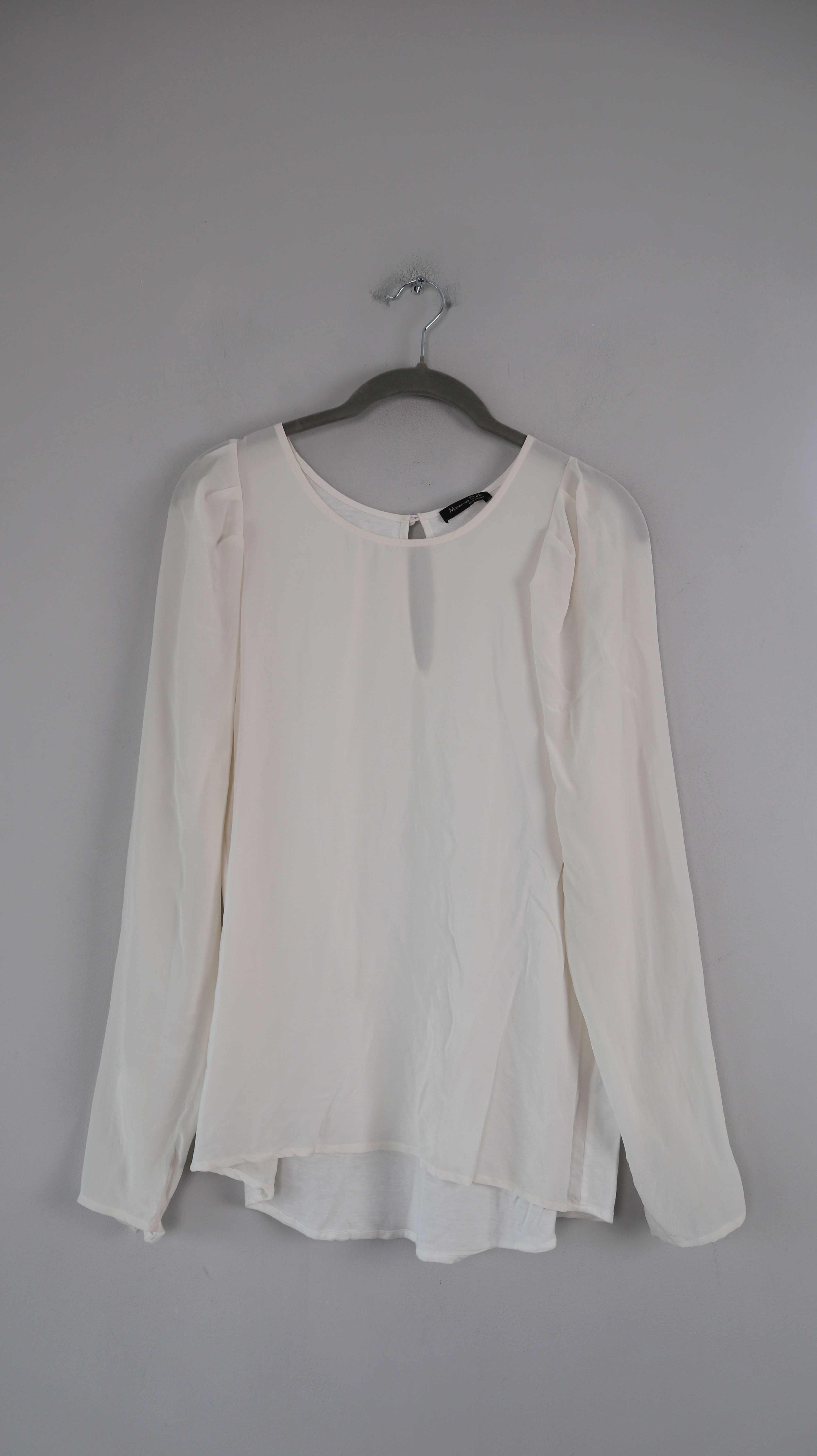 Massimo Dutti Bluse weiß 38 M basic Shirt Oberteil