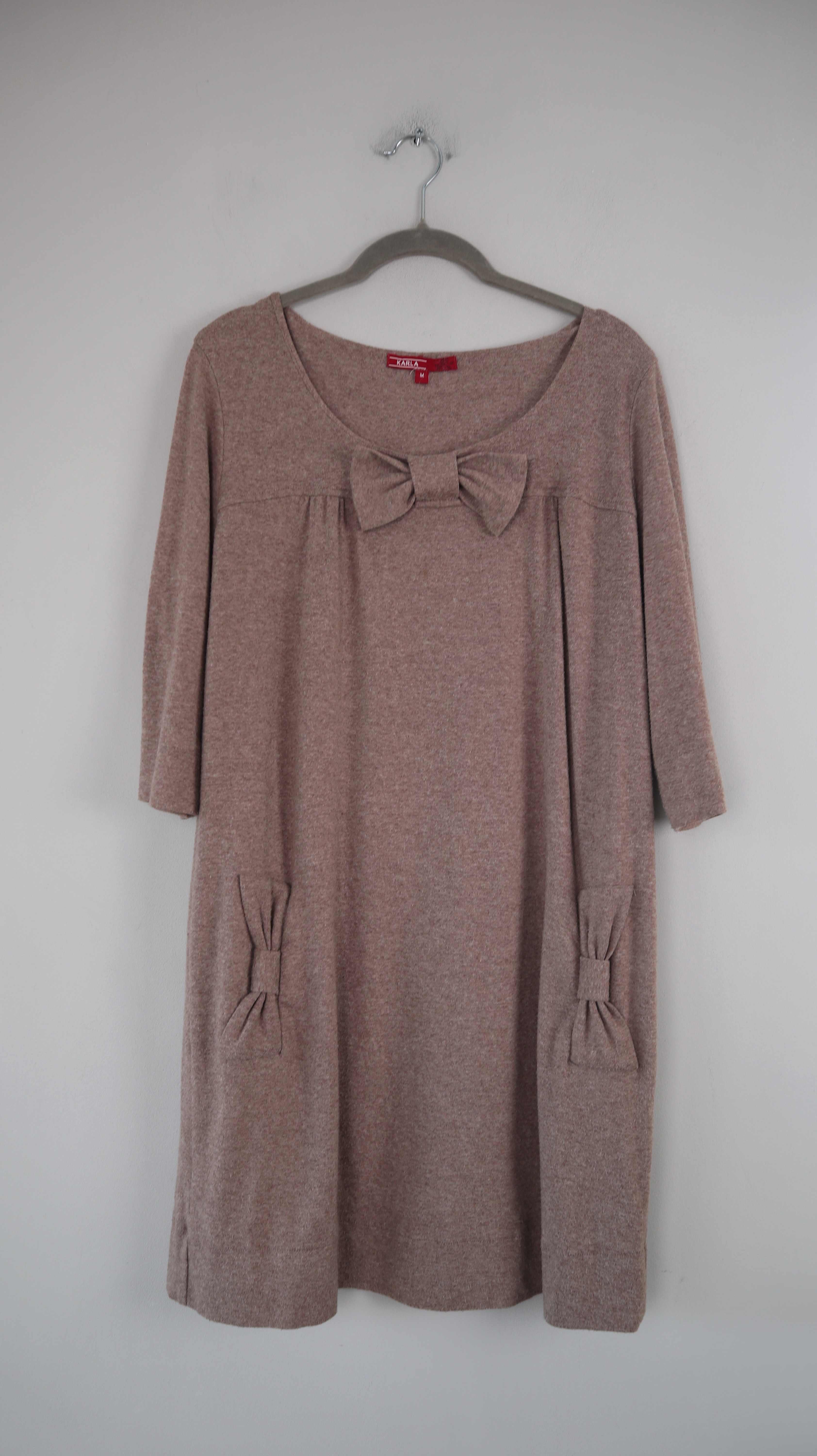 Karla Kleid 38 M braun Midi Midikleid Strickkleid basic