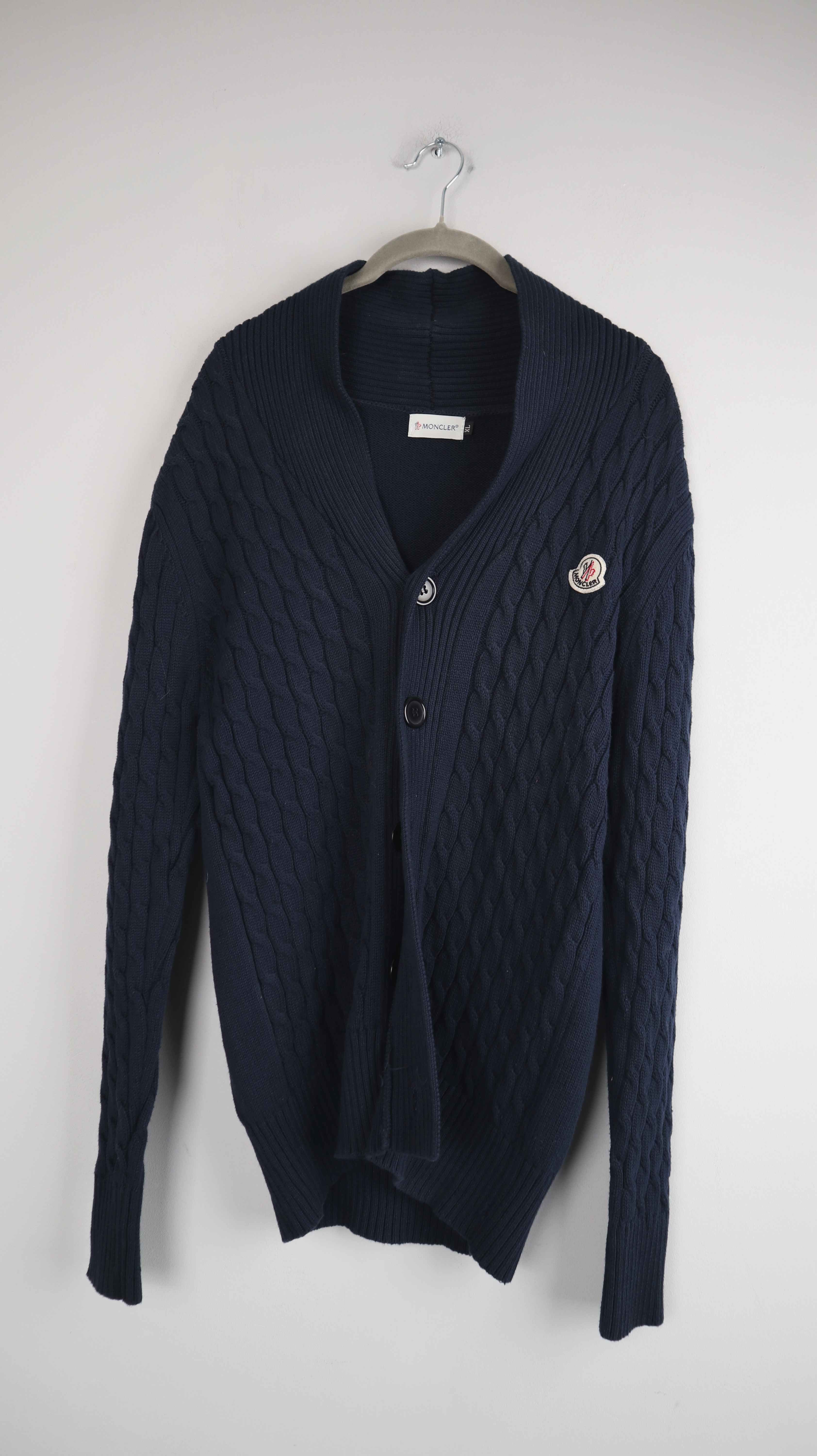 Strickjacke Blau dunkelblau 40 L Cardigan Zopfmuster