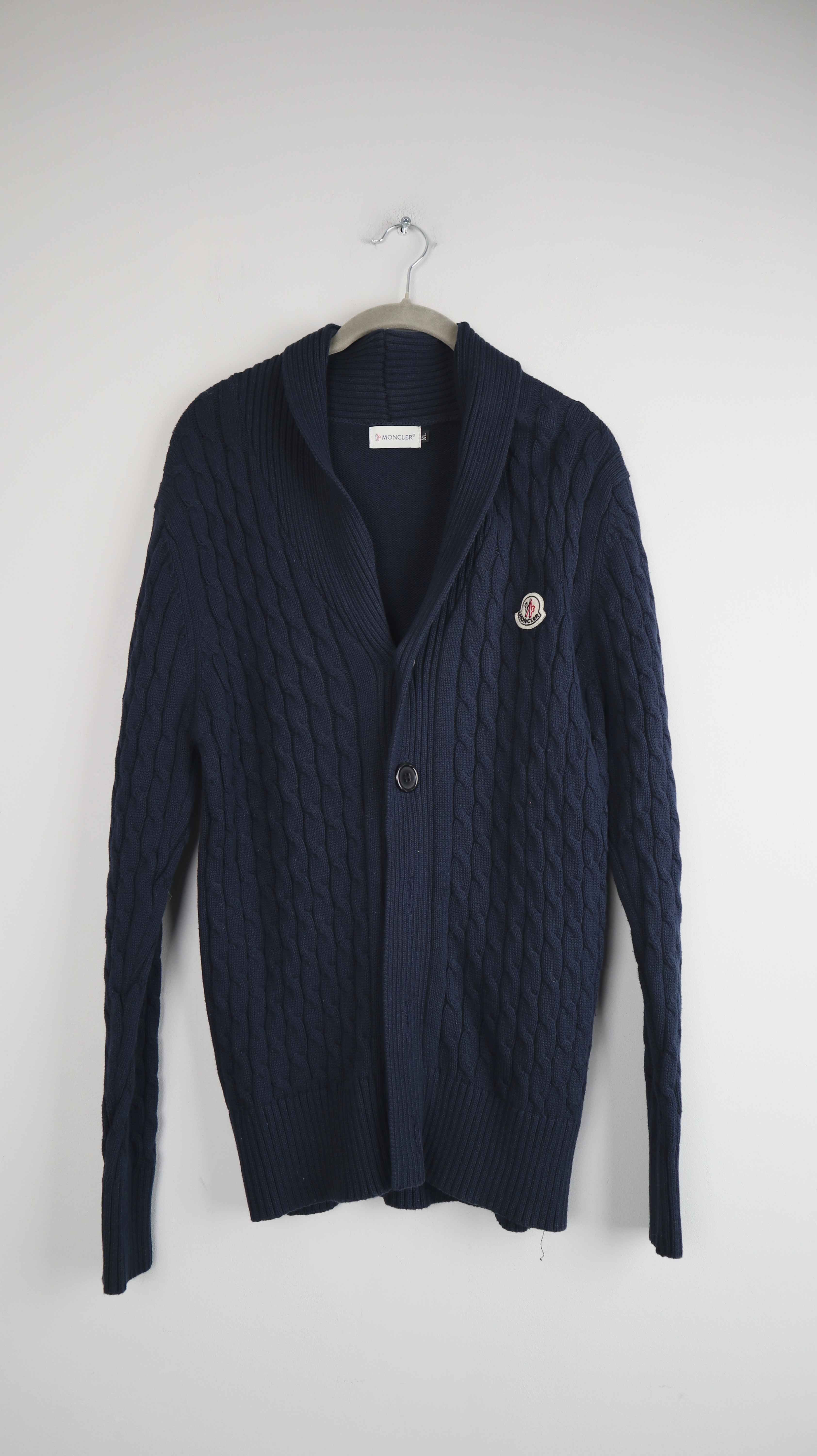 Strickjacke Blau dunkelblau 40 L Cardigan Zopfmuster