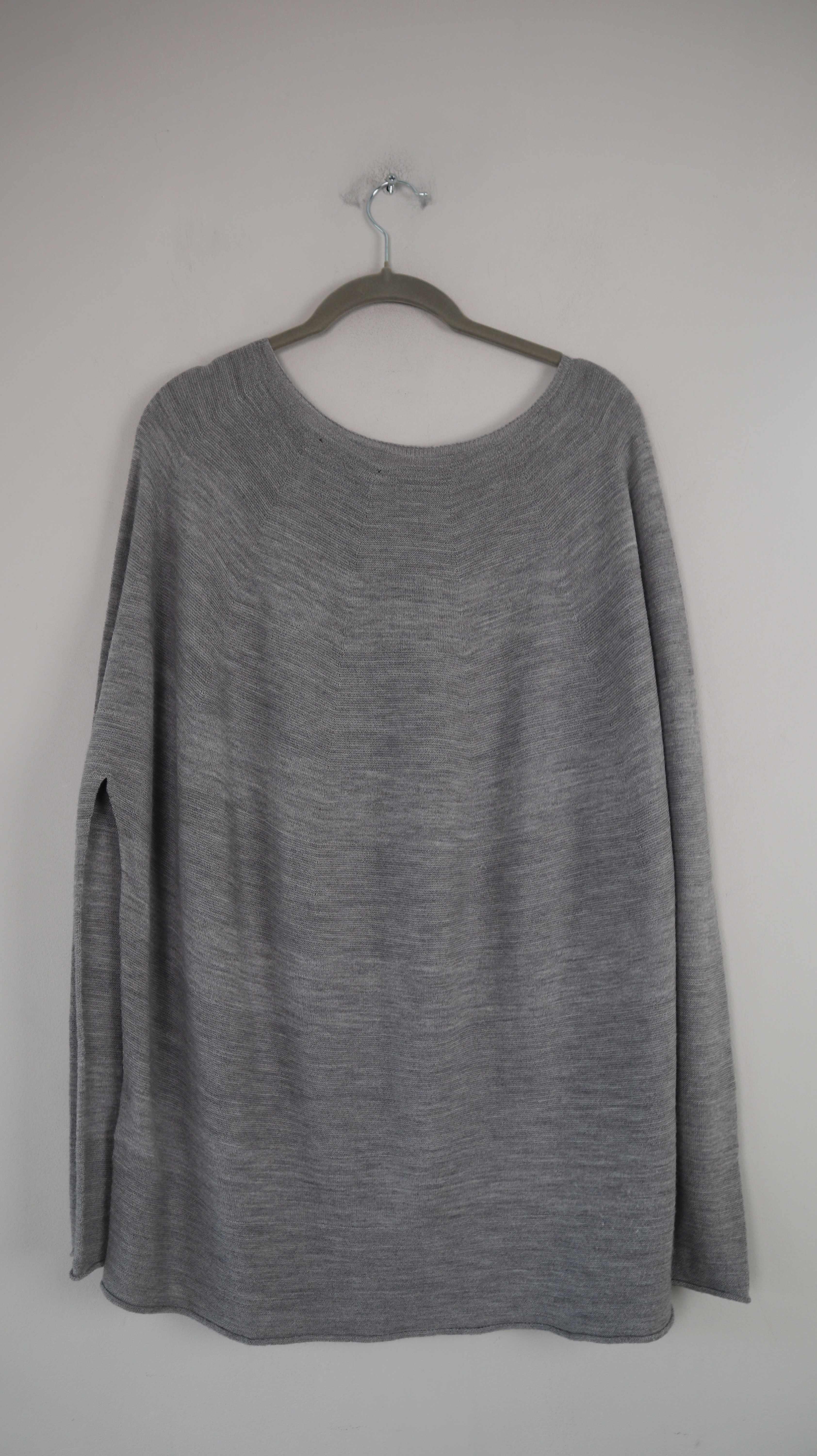Bloom Pullover Sweater grau 40 L Merinowolle Strickpullover