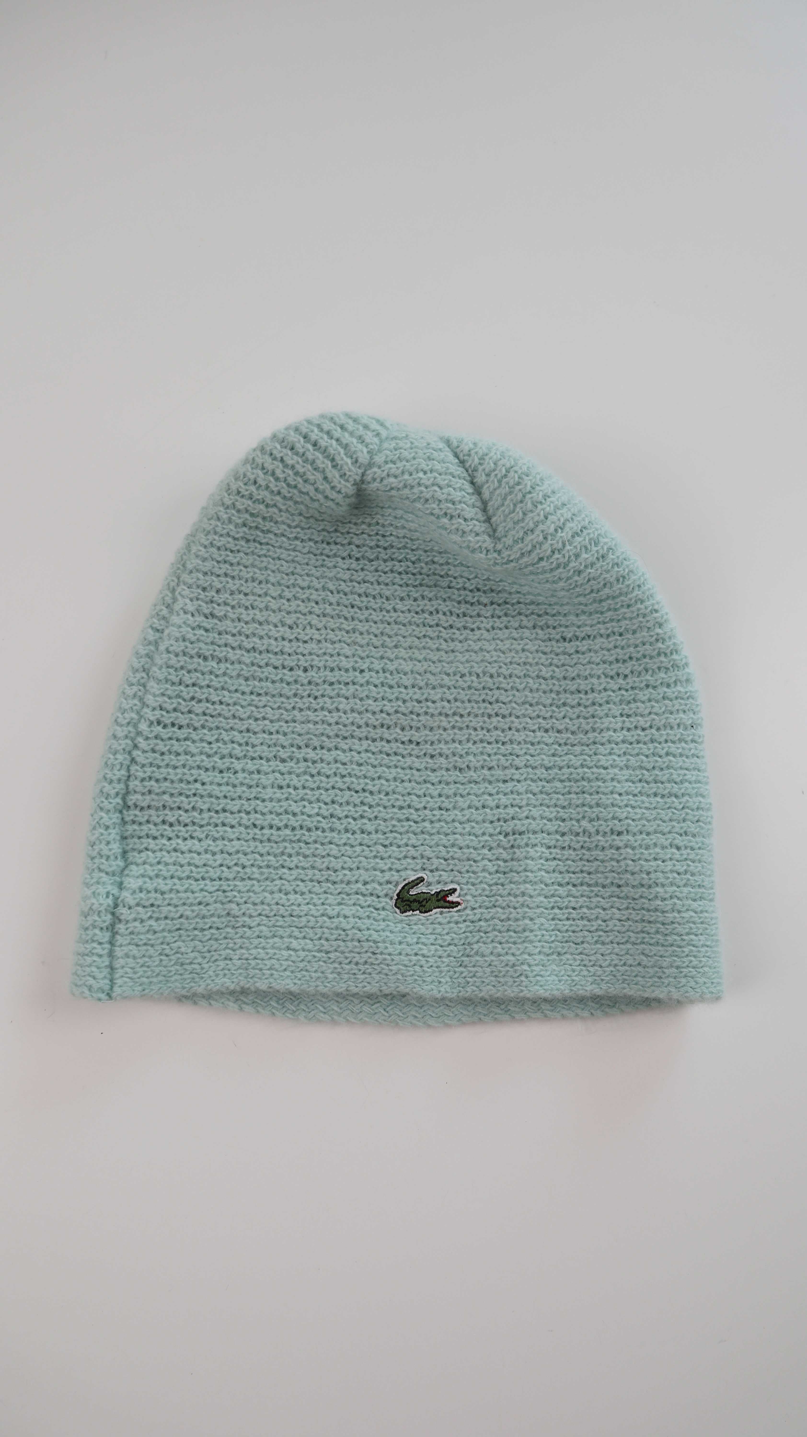Lacoste Mütze Beanie gestrickt Türkis Blau Mint Strickmütze