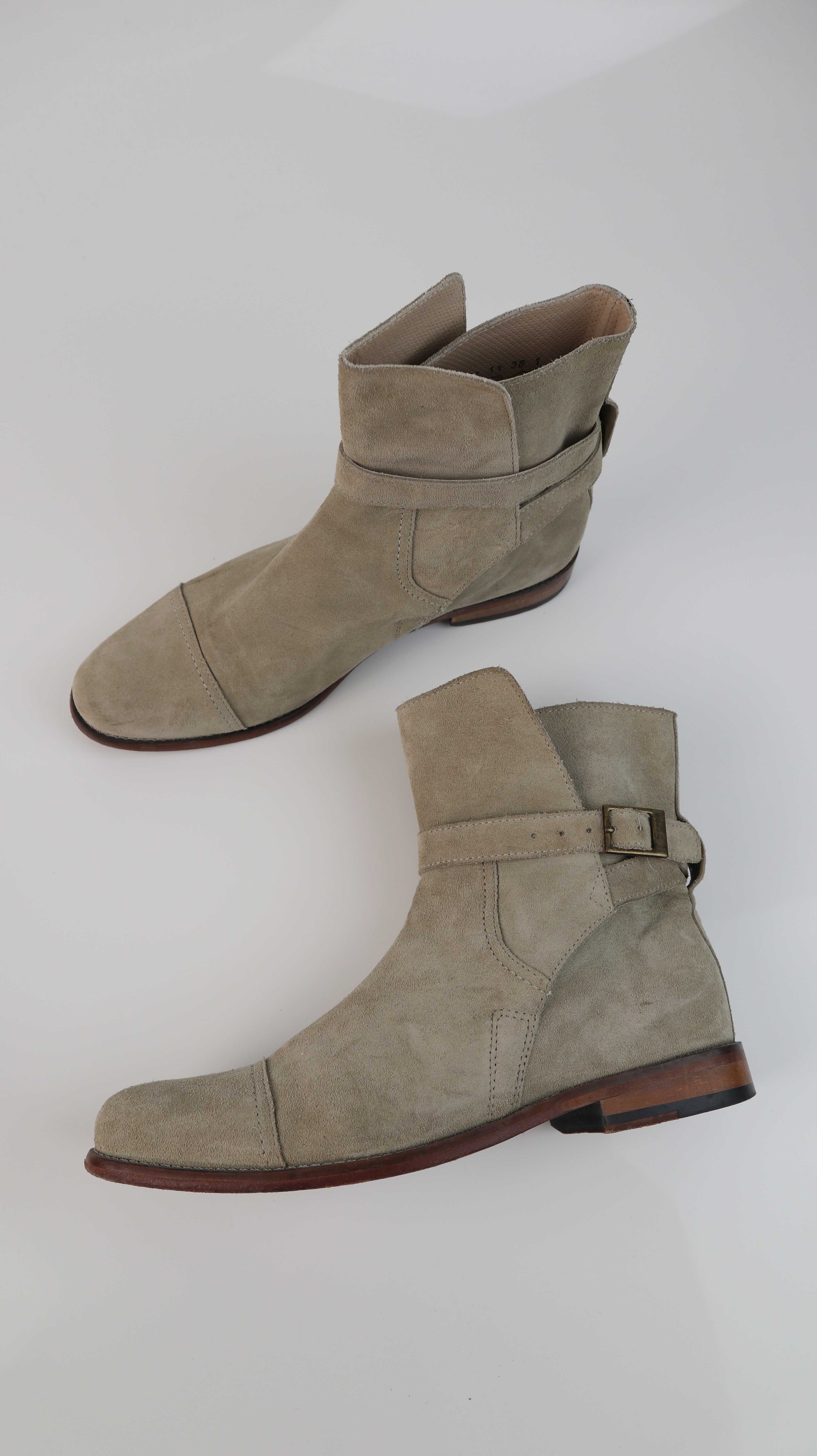 Kare Stiefeletten 38 braun beige Stiefel Wildleder Halbschuhe