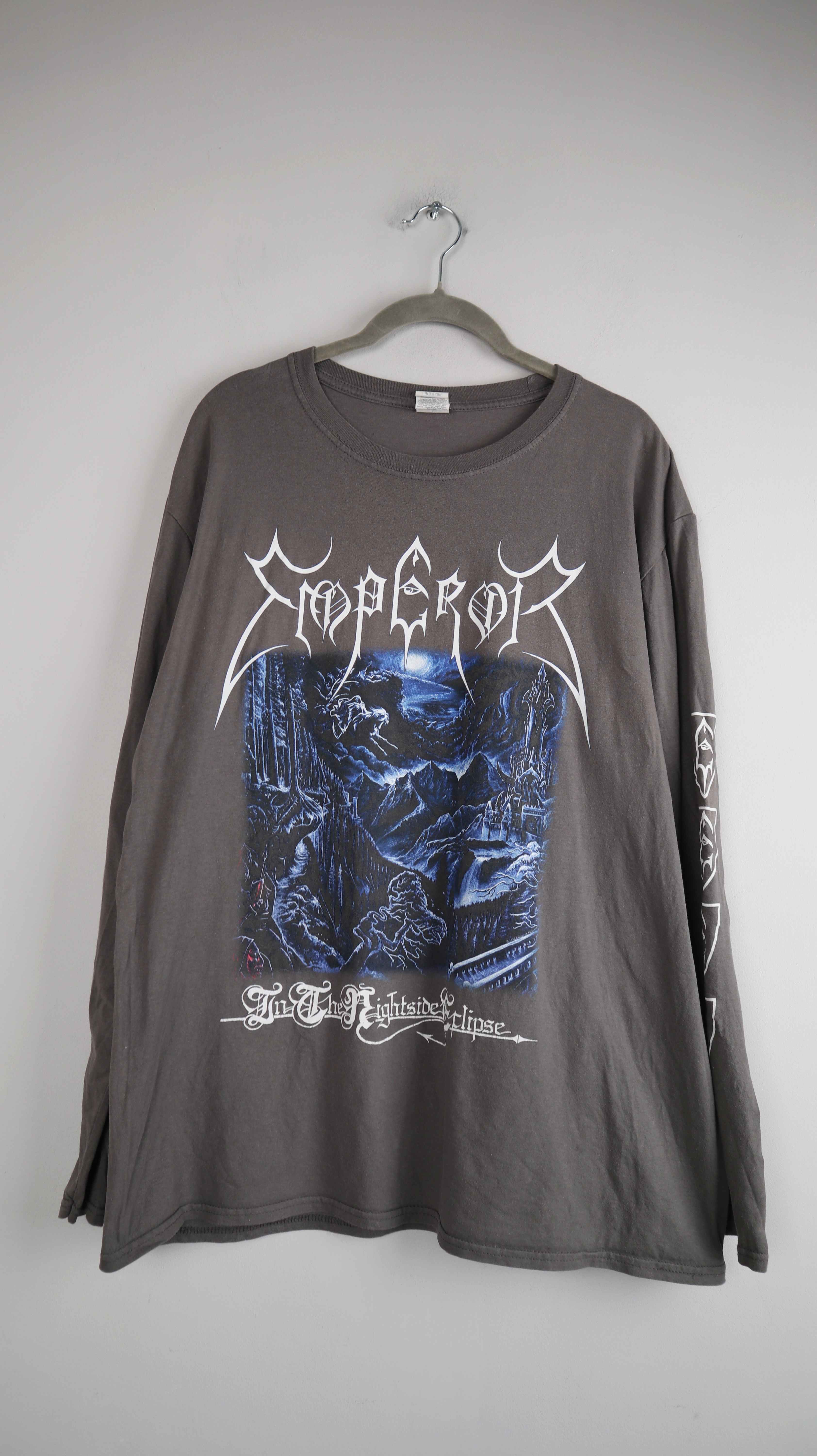 Longsleeve 2007 Emperor Distressed Faded Black Metal bathory Shirt L